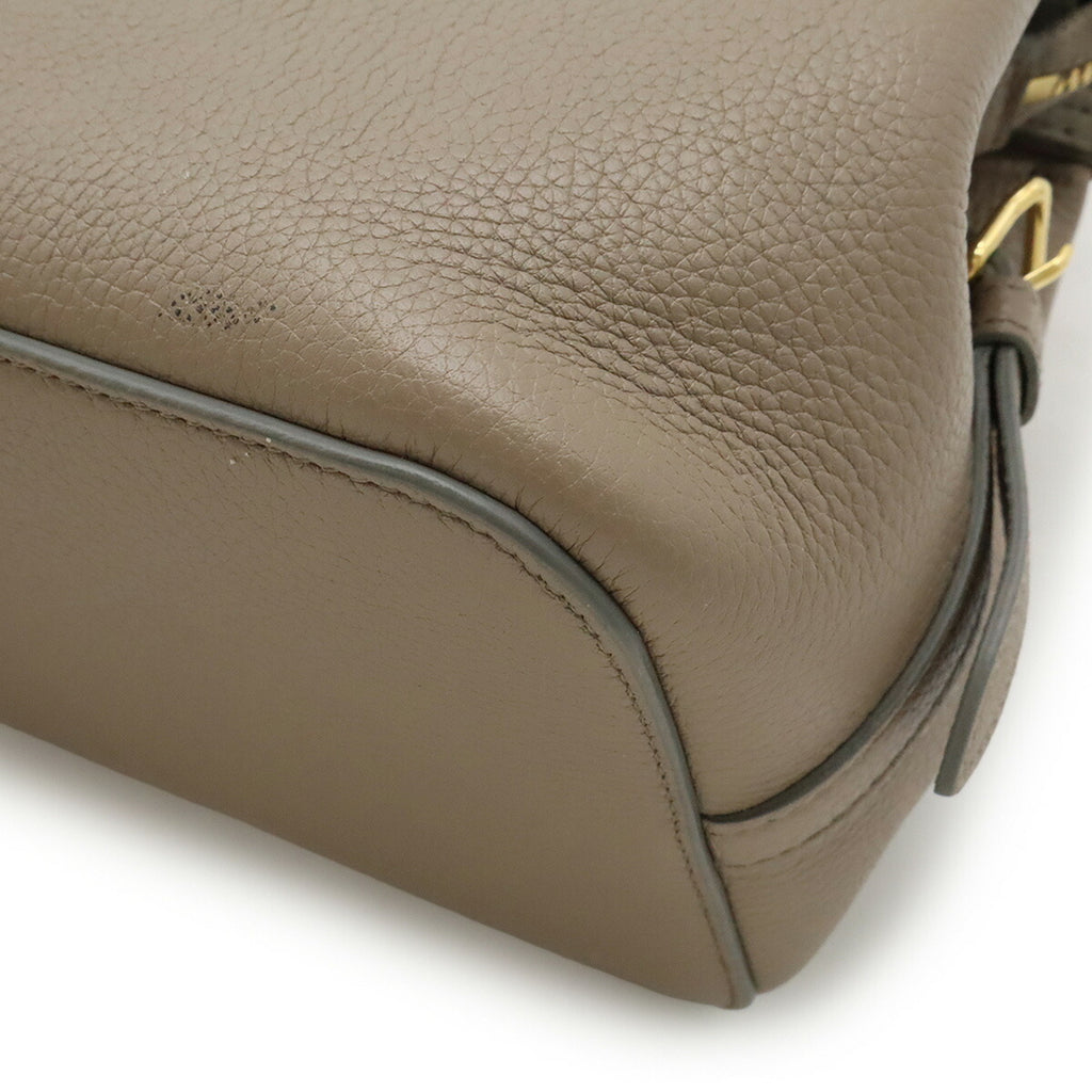 CLNI Cabas de France Small Handbag/Shoulder Bag in Greige Leather (191963)