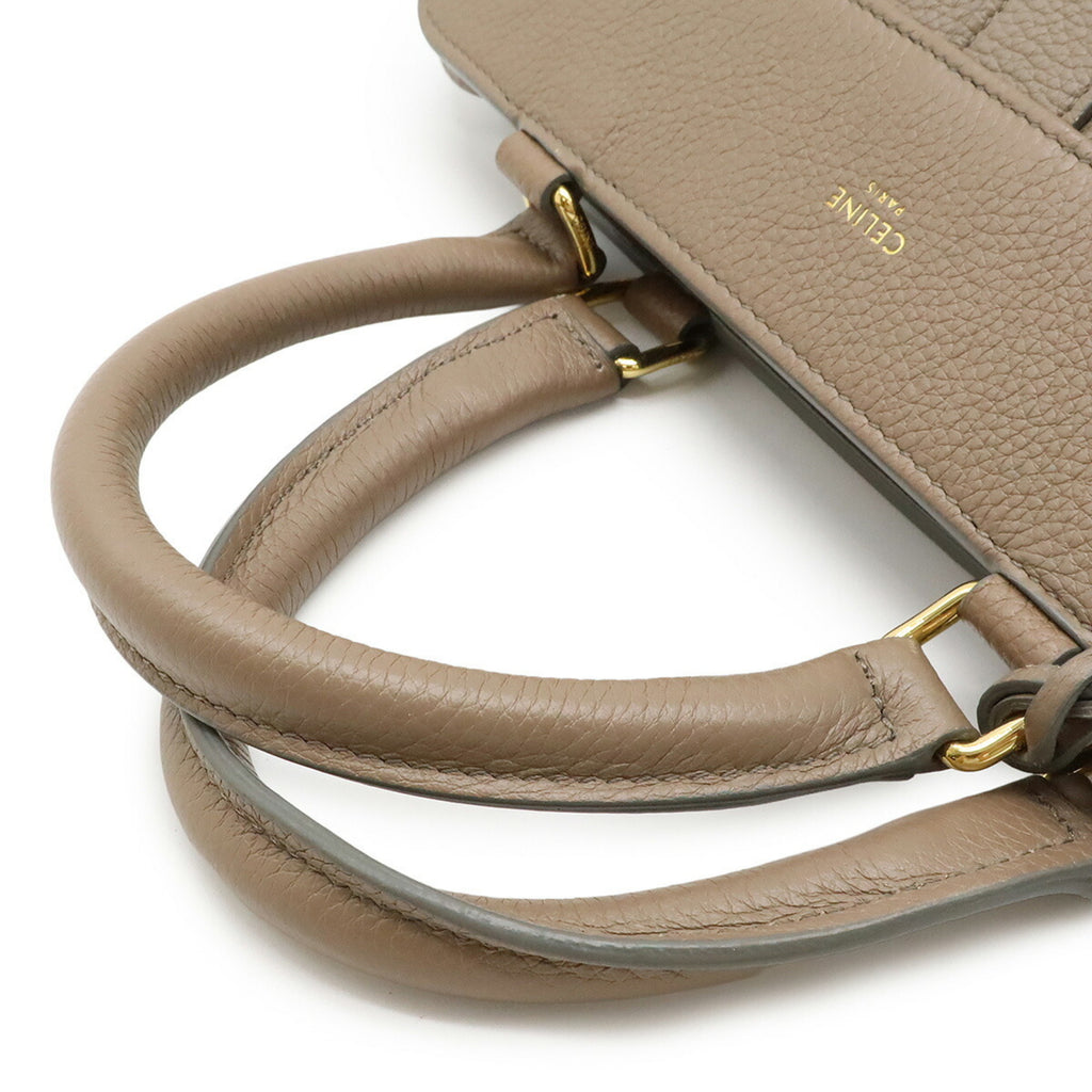 CLNI Cabas de France Small Handbag/Shoulder Bag in Greige Leather (191963)