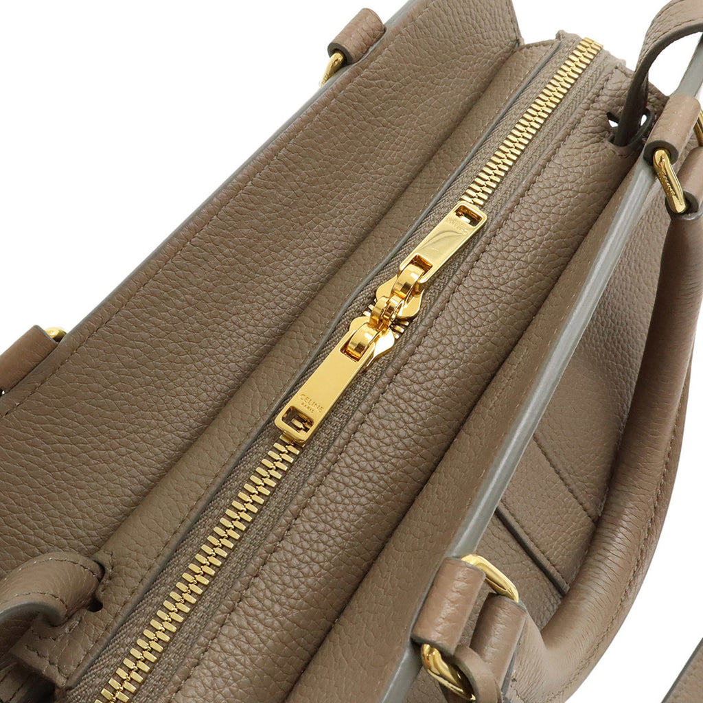 CLNI Cabas de France Small Handbag/Shoulder Bag in Greige Leather (191963)