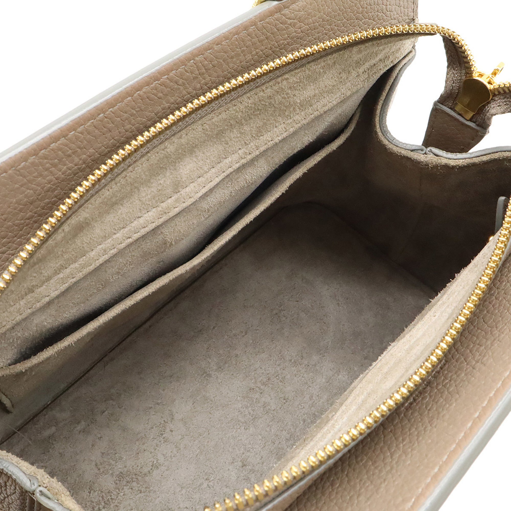 CLNI Cabas de France Small Handbag/Shoulder Bag in Greige Leather (191963)