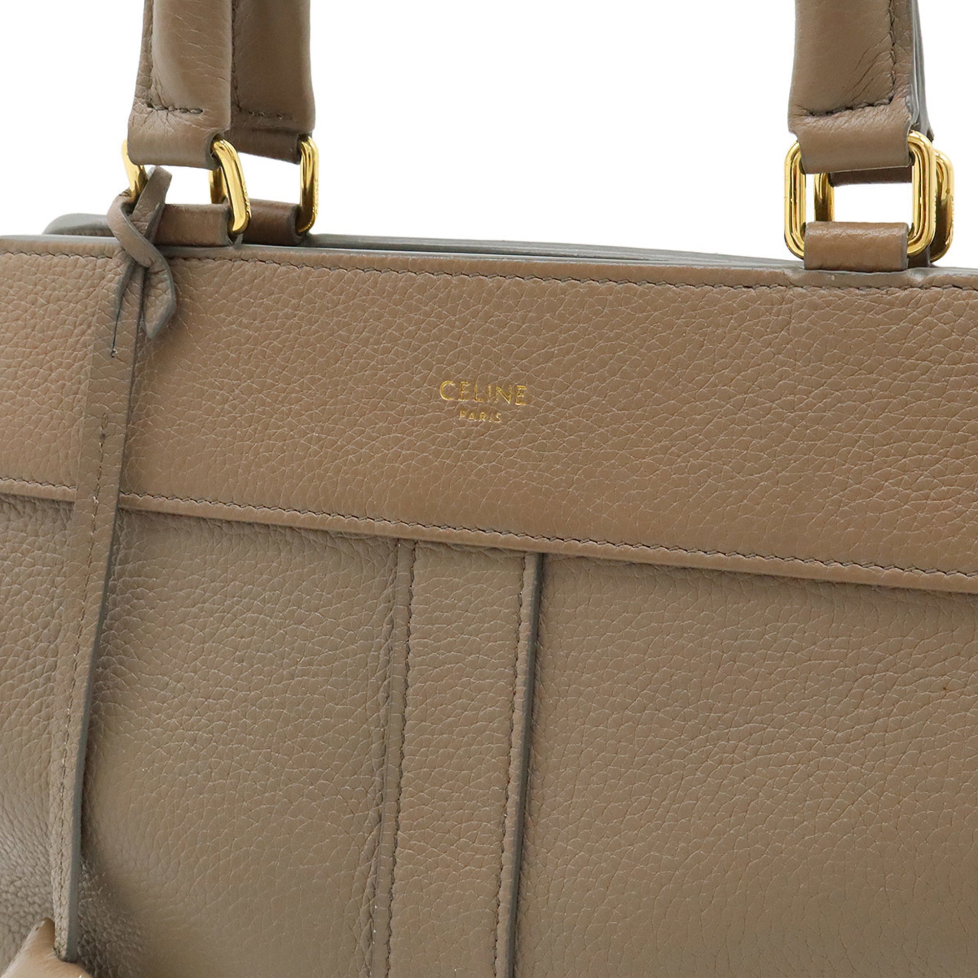 CLNI Cabas de France Small Handbag/Shoulder Bag in Greige Leather (191963)