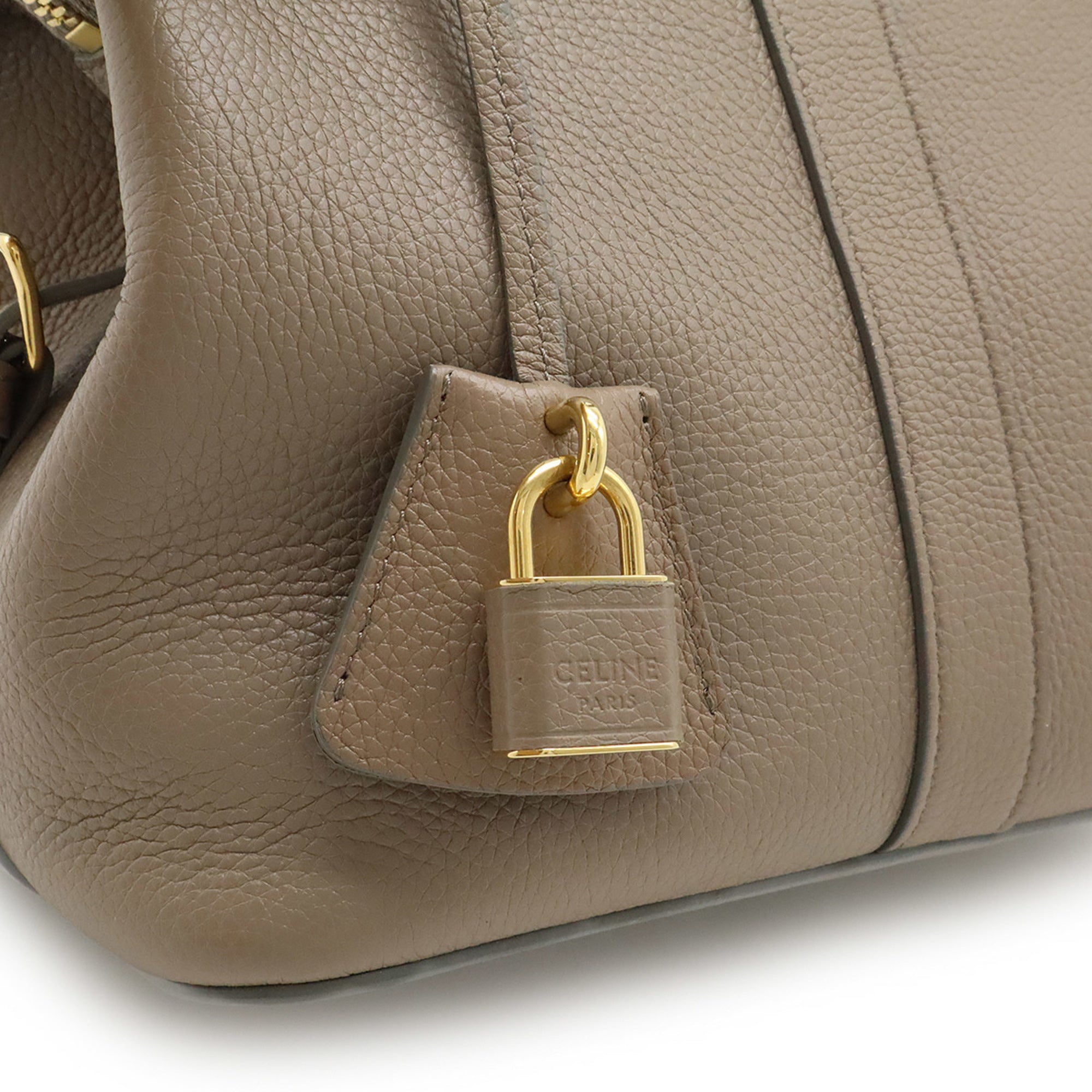 CLNI Cabas de France Small Handbag/Shoulder Bag in Greige Leather (191963)