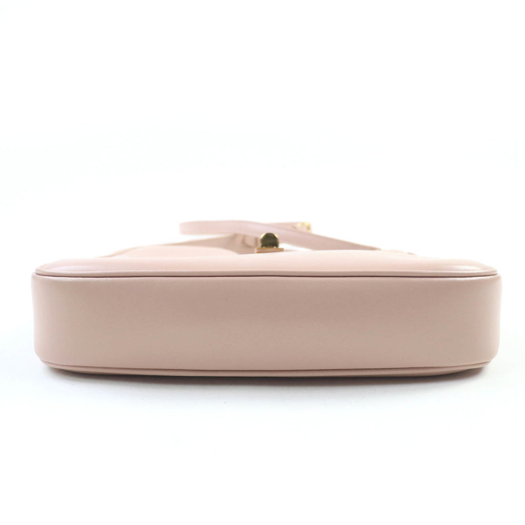 CLNI 12069 Small Camille 16 (Ceise) Soft Bag, Smooth Calfskin, 2-Way Handbag/Shoulder Peach, Box and Dust Bag Included, Made in Italy