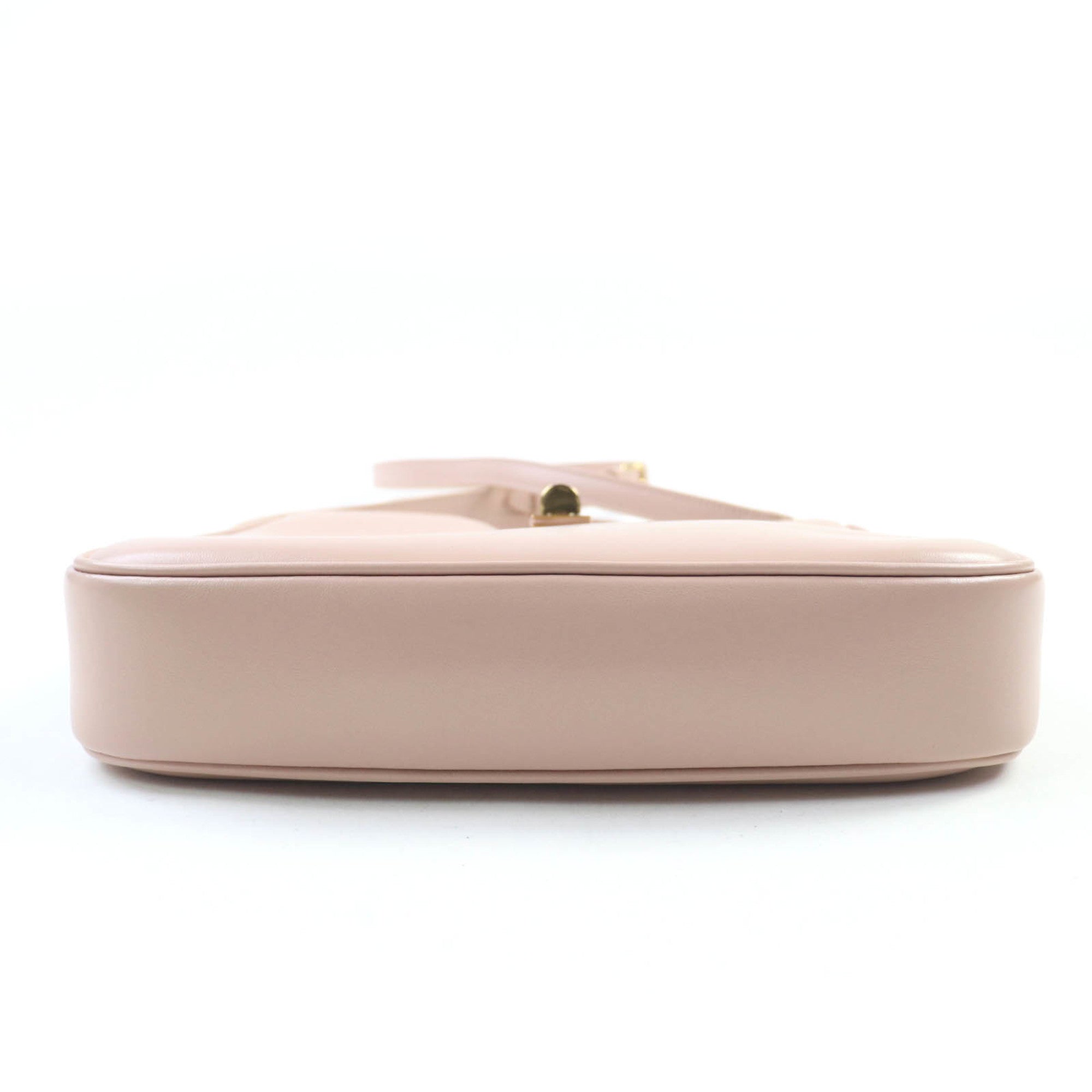 CLNI 12069 Small Camille 16 (Ceise) Soft Bag, Smooth Calfskin, 2-Way Handbag/Shoulder Peach, Box and Dust Bag Included, Made in Italy