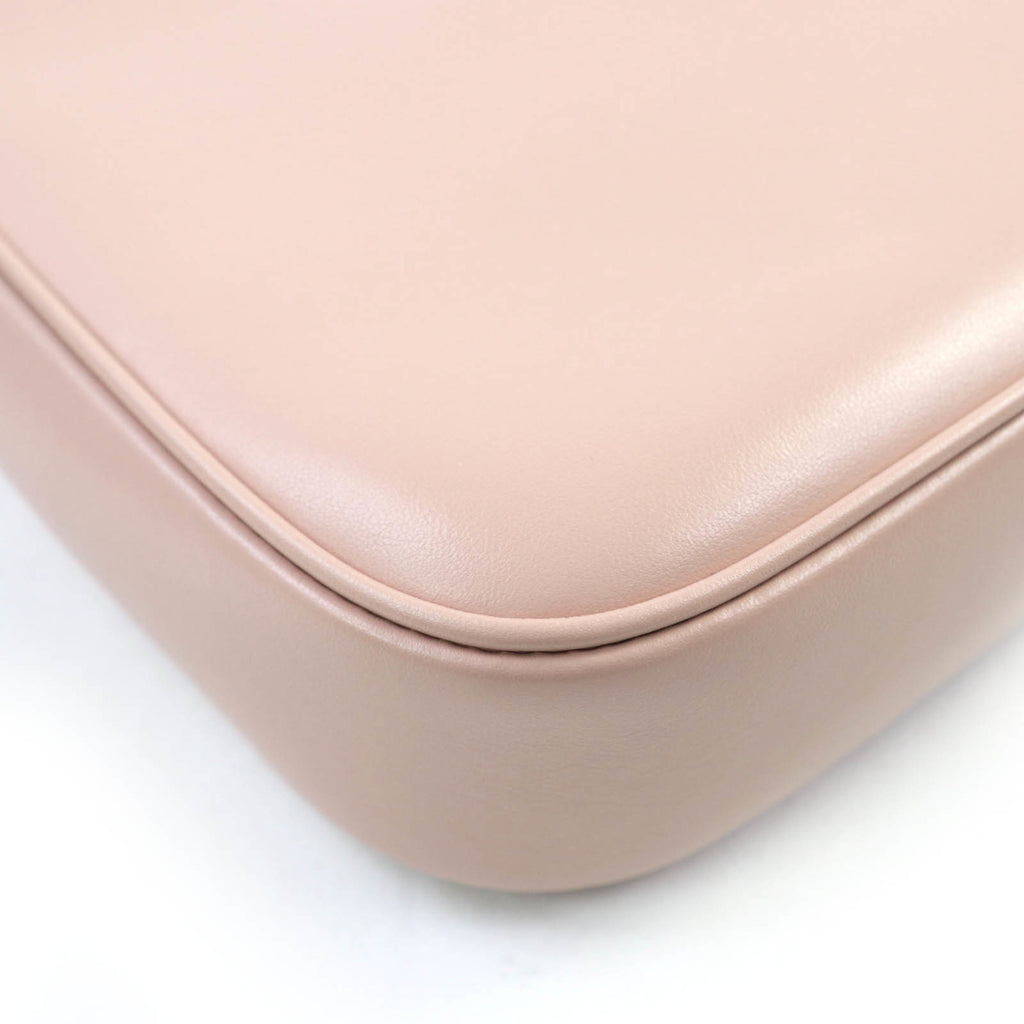 CLNI 12069 Small Camille 16 (Ceise) Soft Bag, Smooth Calfskin, 2-Way Handbag/Shoulder Peach, Box and Dust Bag Included, Made in Italy