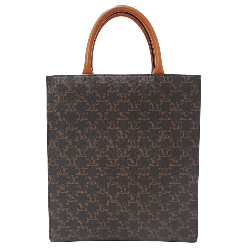 CLNI Women's Handbag Shoulder Bag 2way Triomphe Canvas Vertical Cabas Small Dark Brown 191542 Size