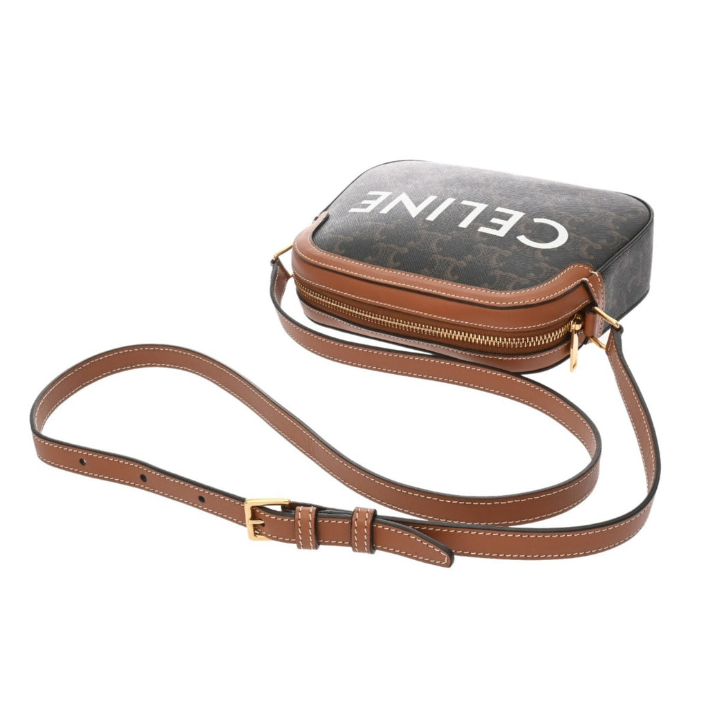 CLNI Camera Bag Brown 191522BZK Women's PVC Leather Shoulder A