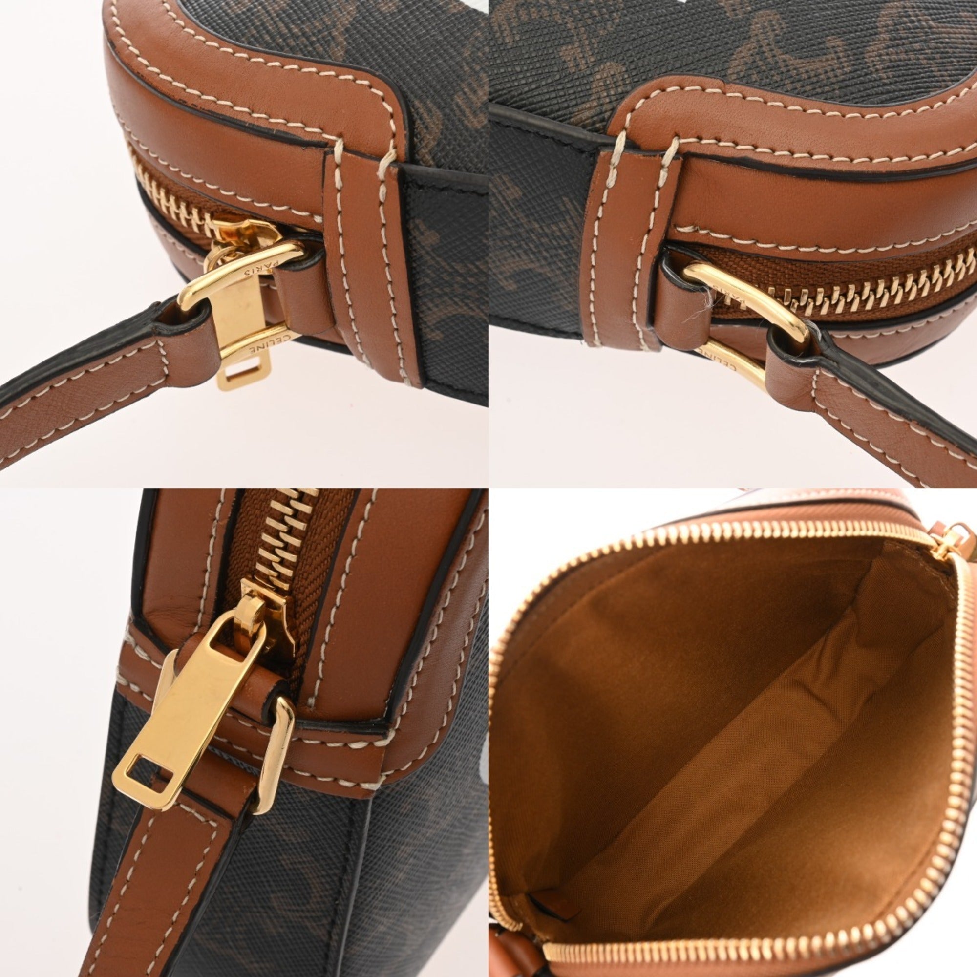 CLNI Camera Bag Brown 191522BZK Women's PVC Leather Shoulder A