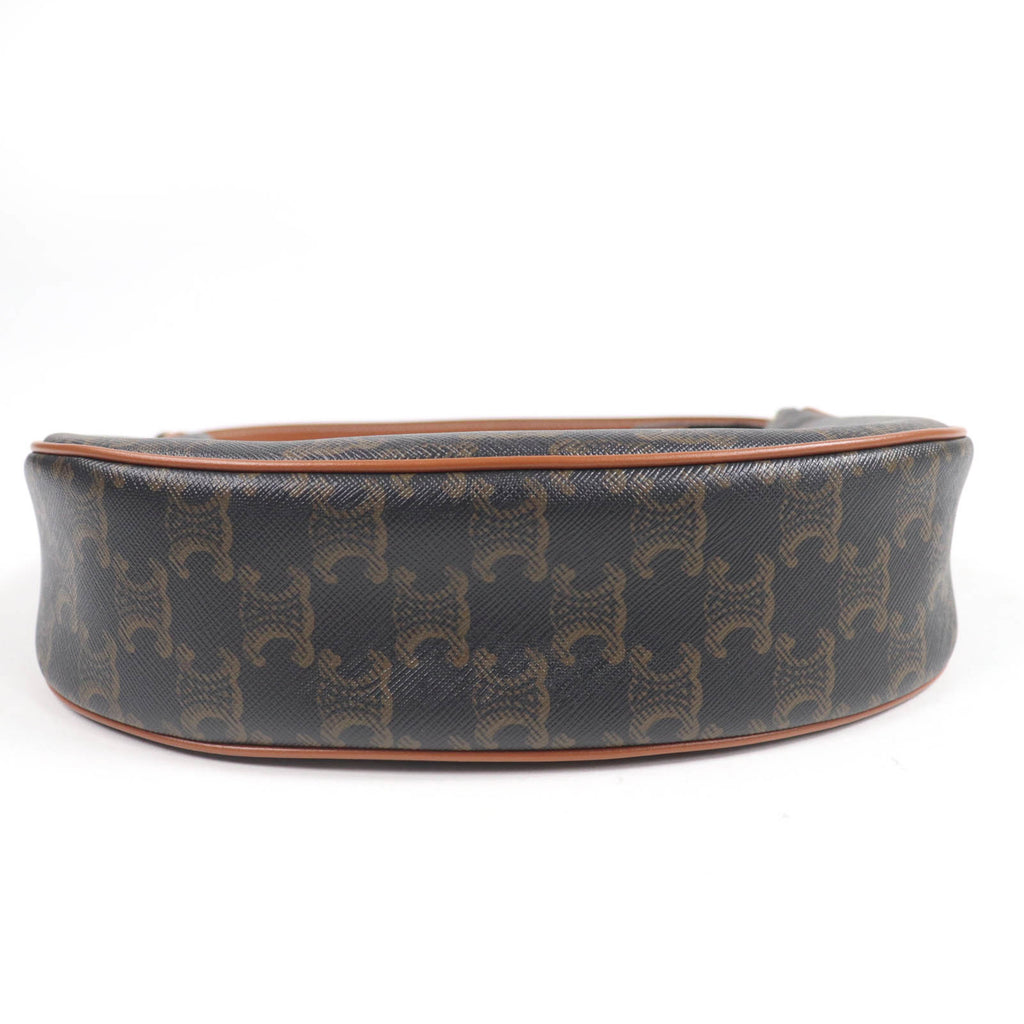 CLNI 19395 Ava Triomphe One-Shoulder Bag, Coated Canvas and Leather, Brown, Includes Dust Made in Italy, Women's