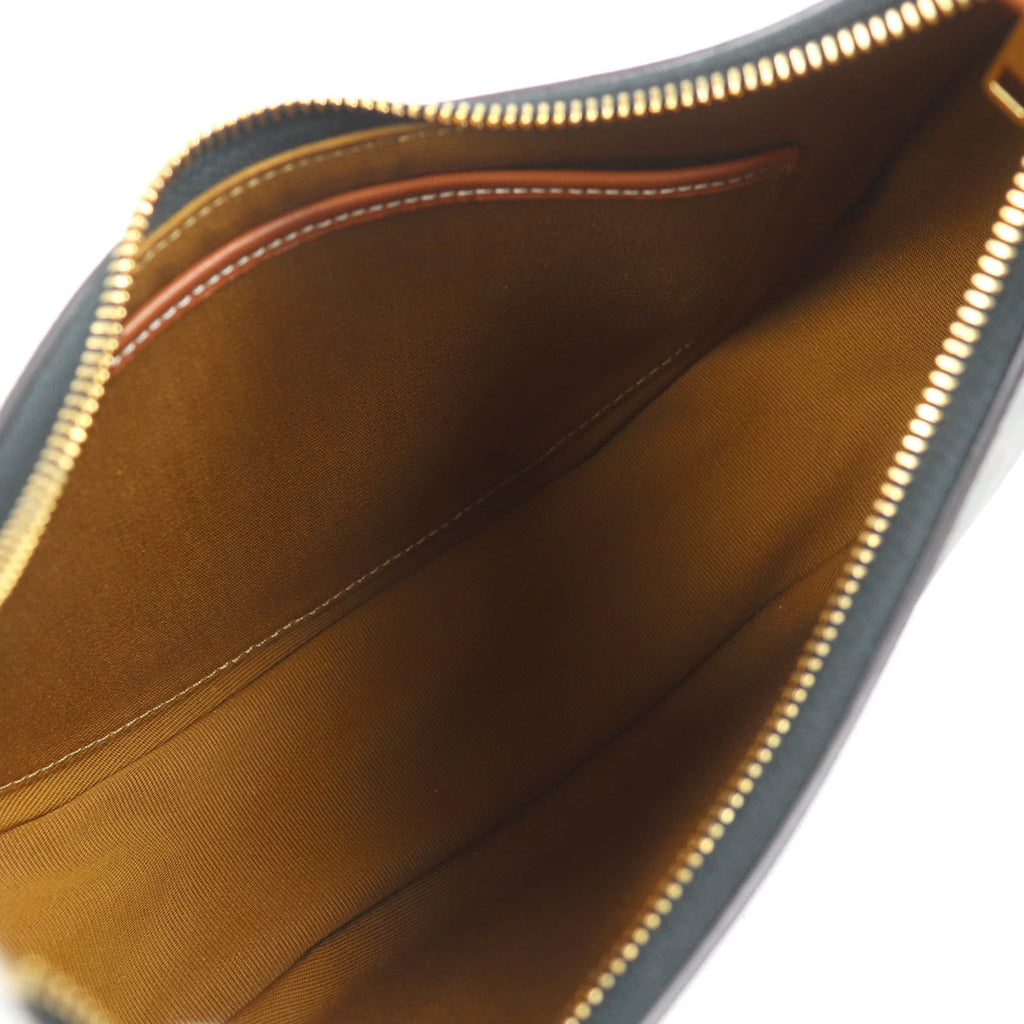 CLNI 19395 Ava Triomphe One-Shoulder Bag, Coated Canvas and Leather, Brown, Includes Dust Made in Italy, Women's