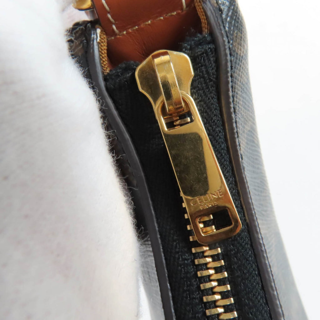 CLNI 19395 Ava Triomphe One-Shoulder Bag, Coated Canvas and Leather, Brown, Includes Dust Made in Italy, Women's