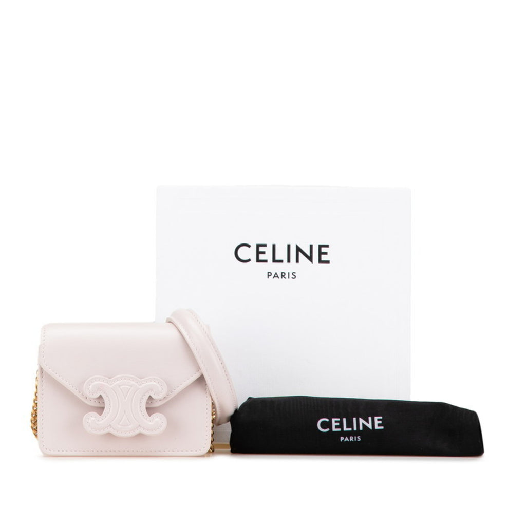 CLNI Triomphe Chain Shoulder Bag in Pink Leather for Women