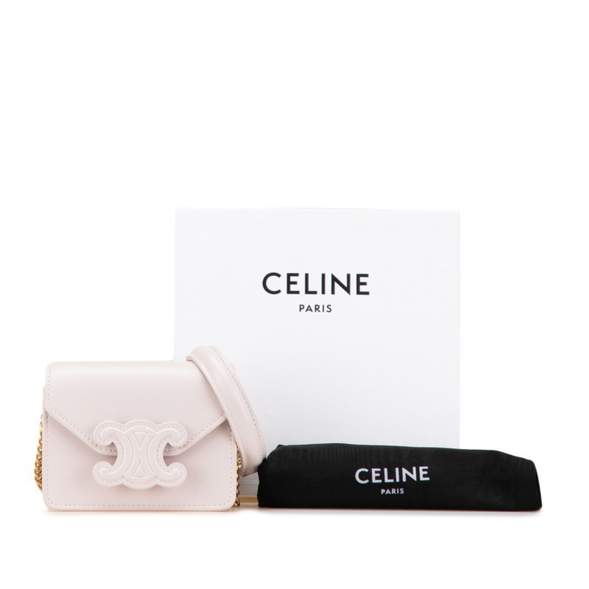 CLNI Triomphe Chain Shoulder Bag in Pink Leather for Women