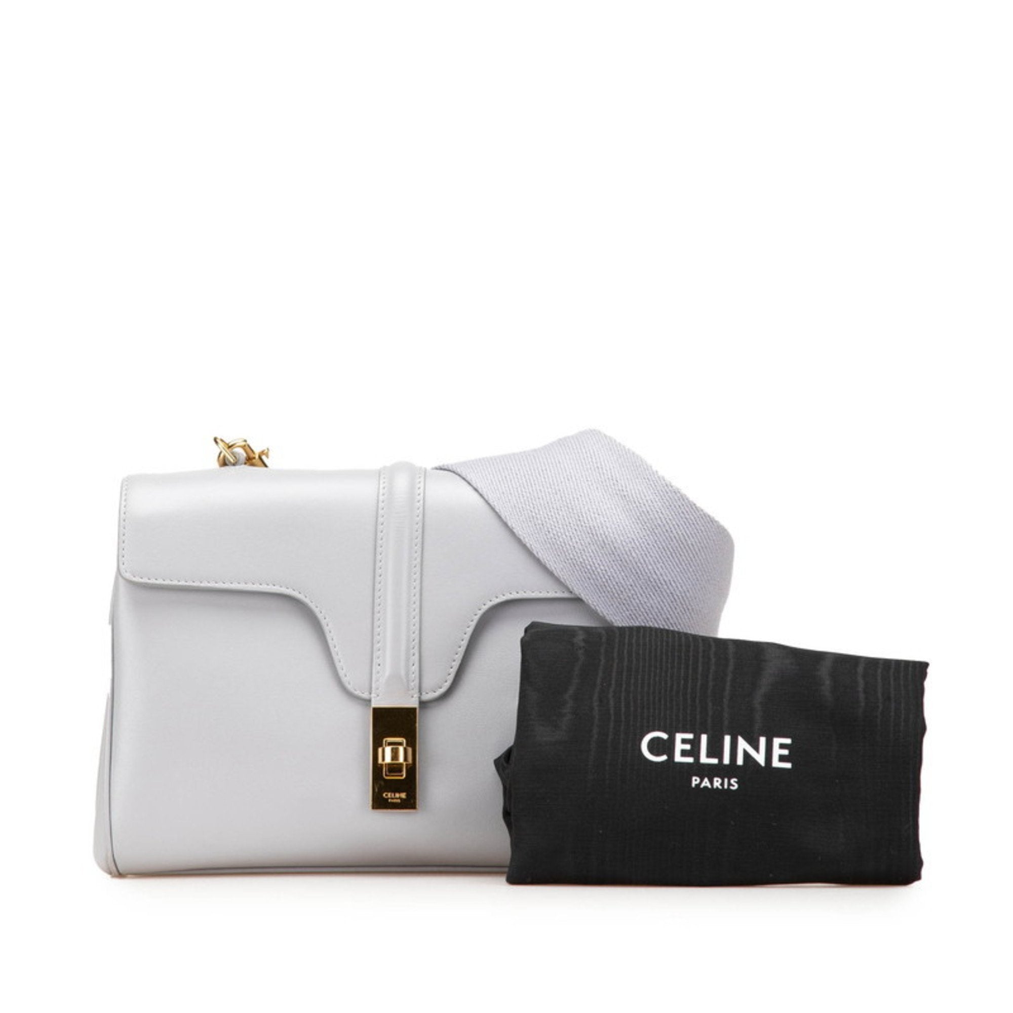 CLNI Teen Soft 16 Cèze Crossbody Shoulder Bag in Light Gray Leather for Women