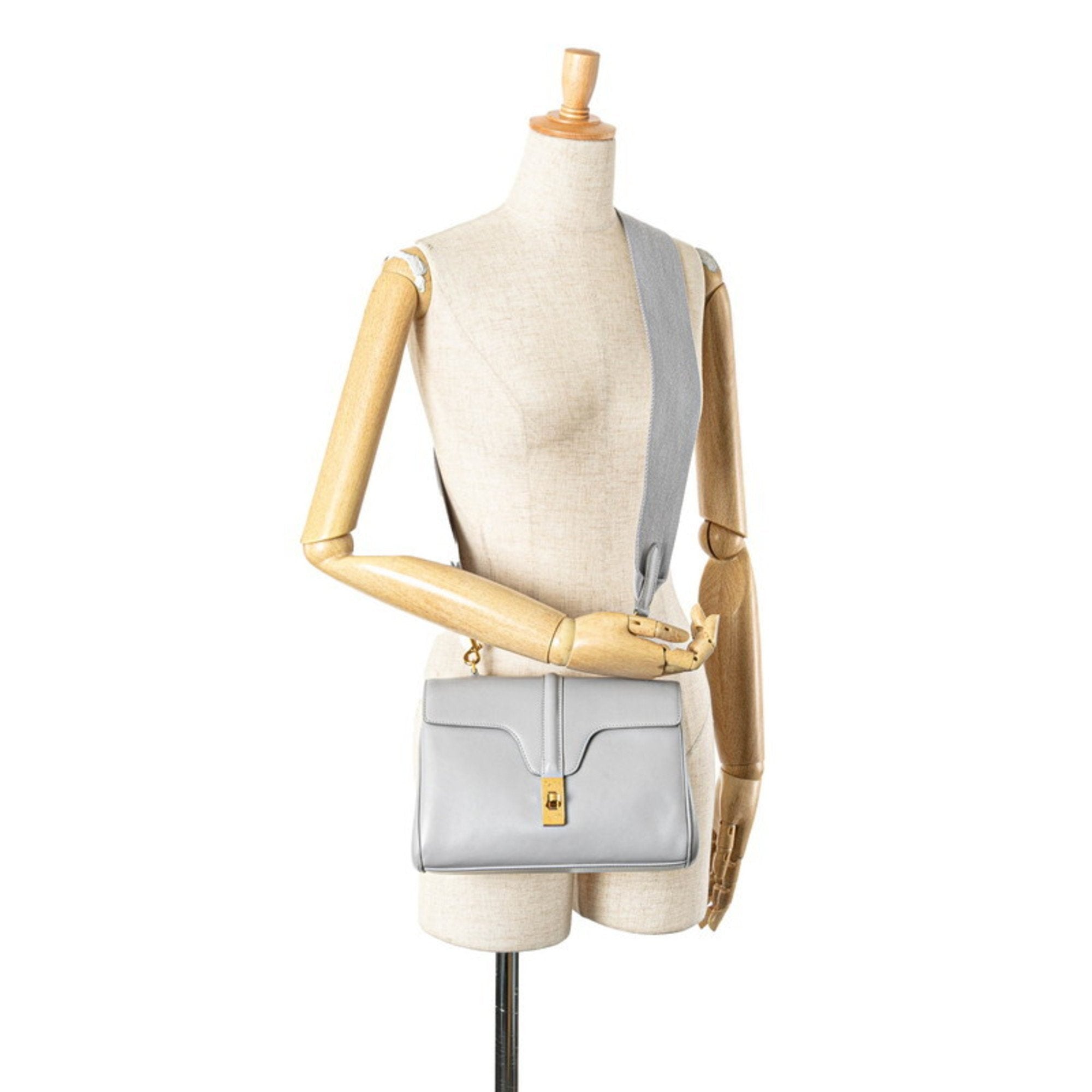 CLNI Teen Soft 16 Cèze Crossbody Shoulder Bag in Light Gray Leather for Women
