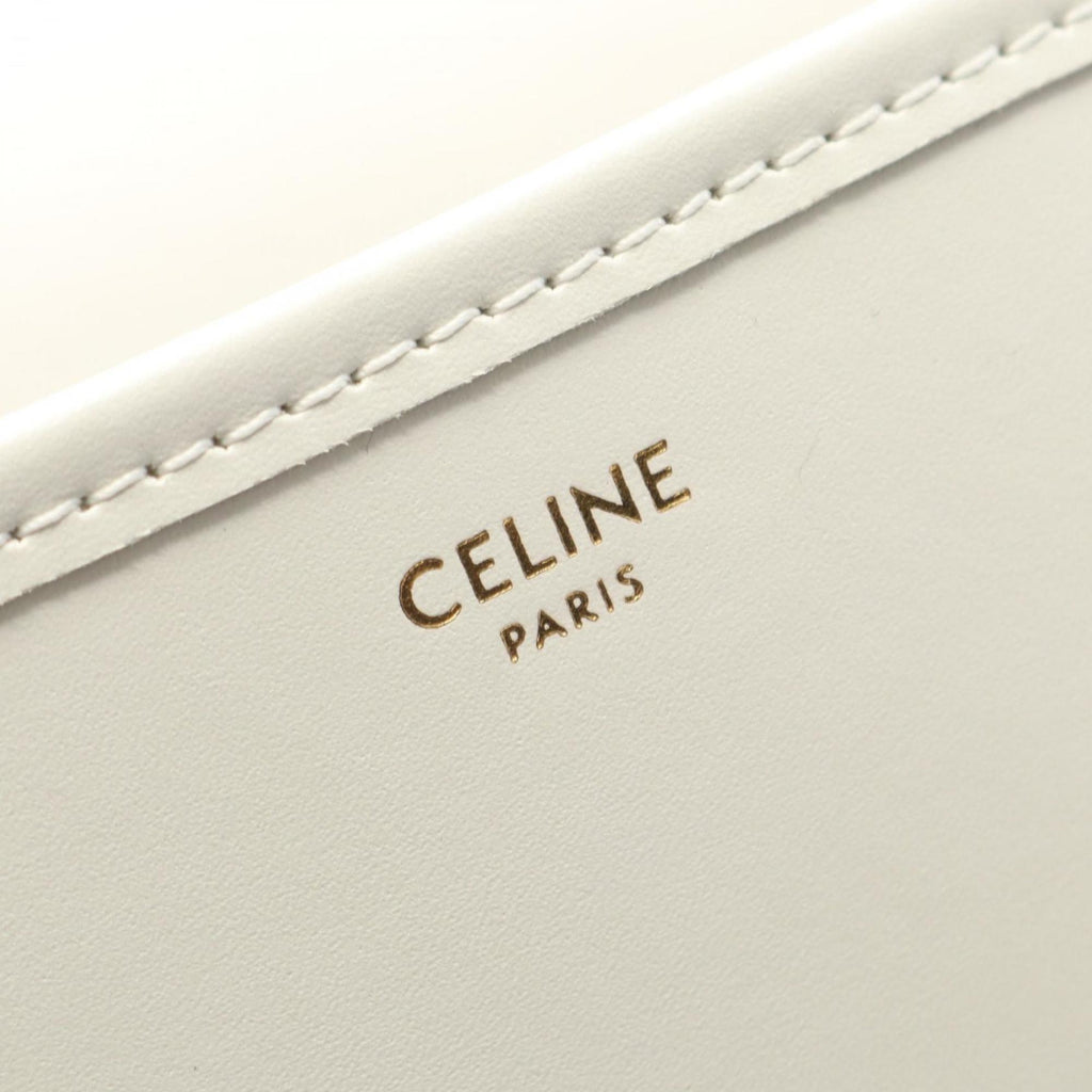 CLNI Folco Cuir Triomphe Shoulder Bag in Leather and Straw, White, Women's, 198262EBL01WW