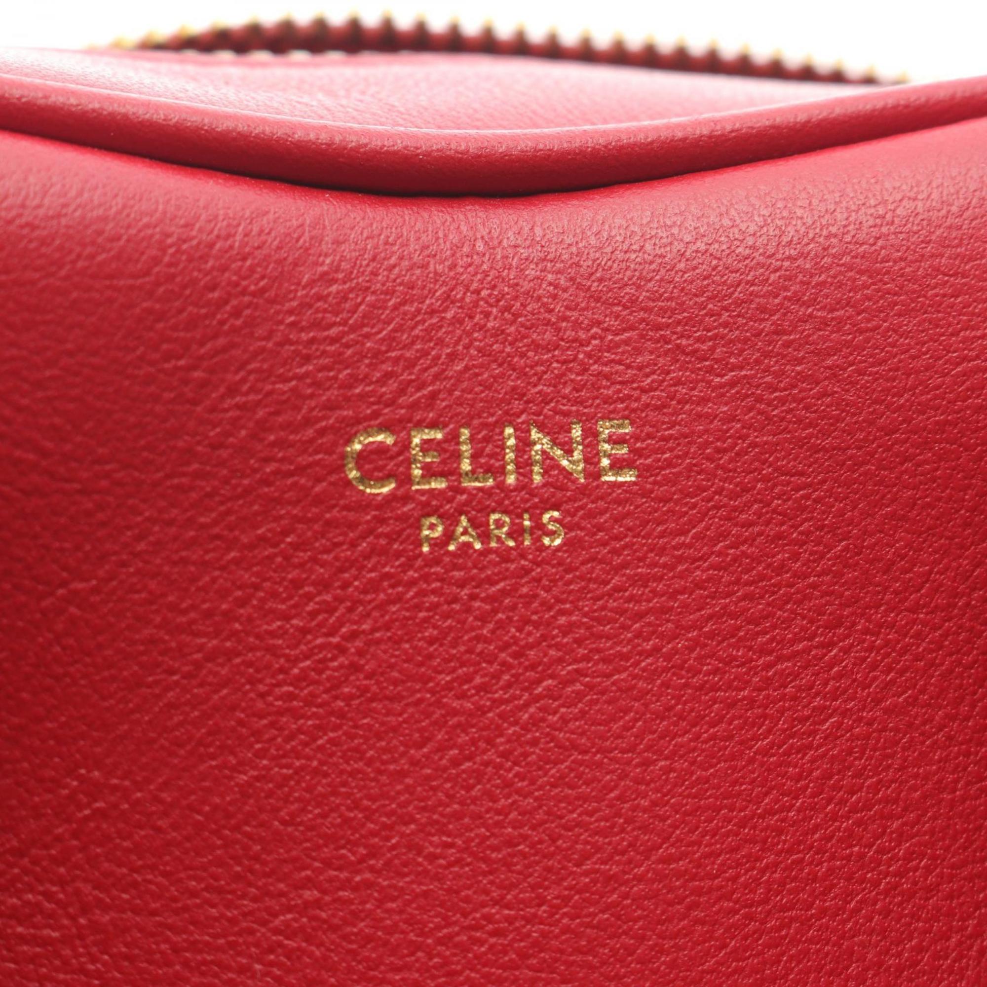 CLNI Heart Medium Handbag, Leather, Women's, Red