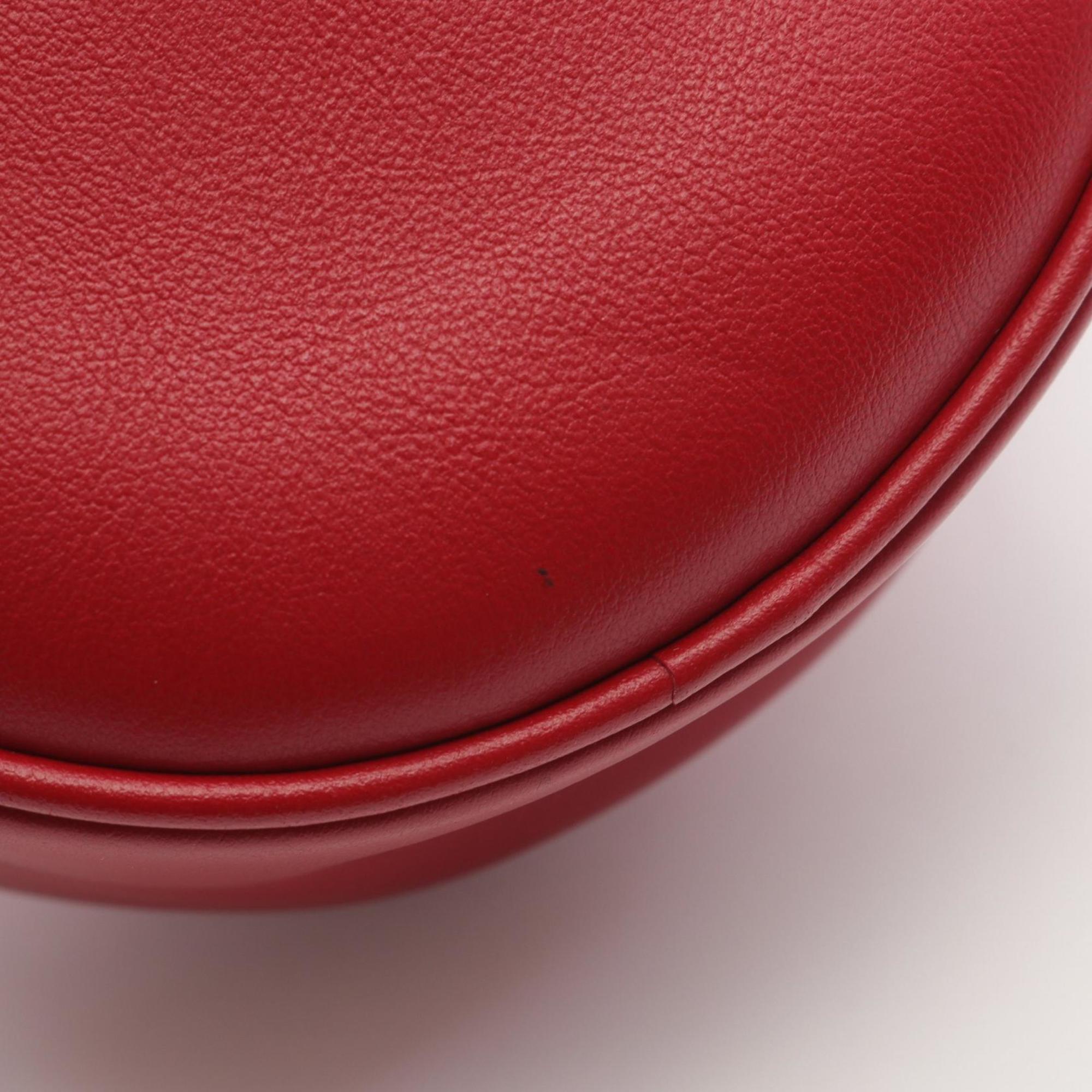 CLNI Heart Medium Handbag, Leather, Women's, Red