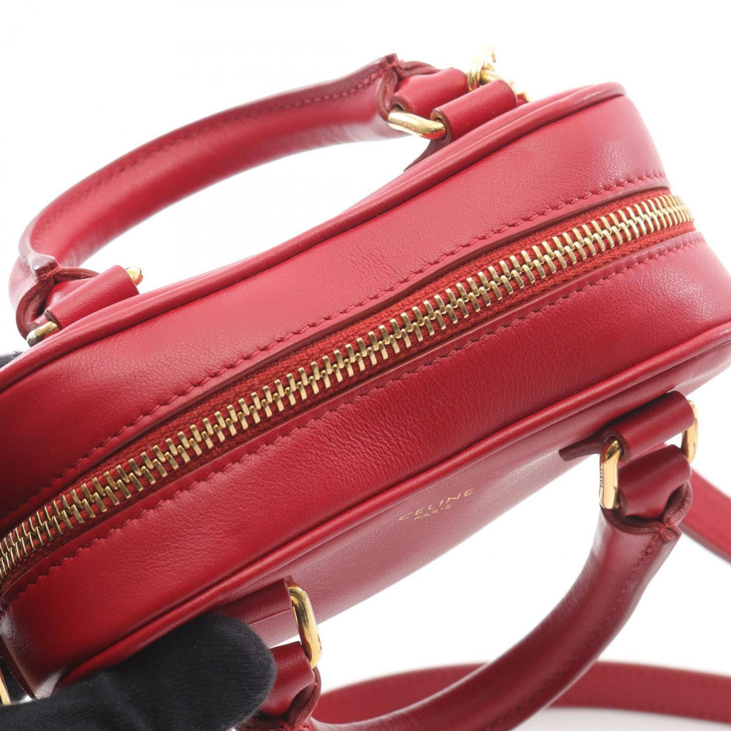 CLNI Heart Medium Handbag, Leather, Women's, Red