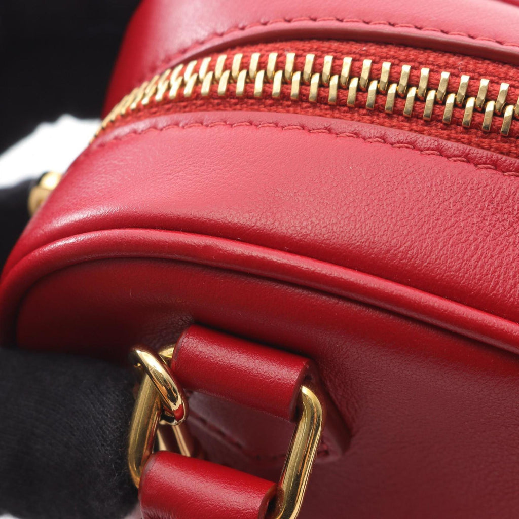 CLNI Heart Medium Handbag, Leather, Women's, Red