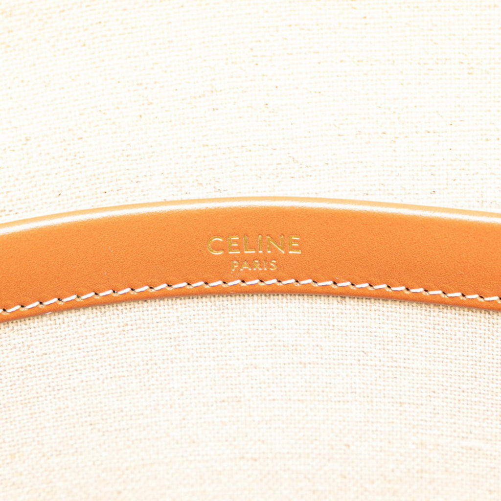 CLNI logo handbag tote bag in white, brown, and black canvas leather. Women's.