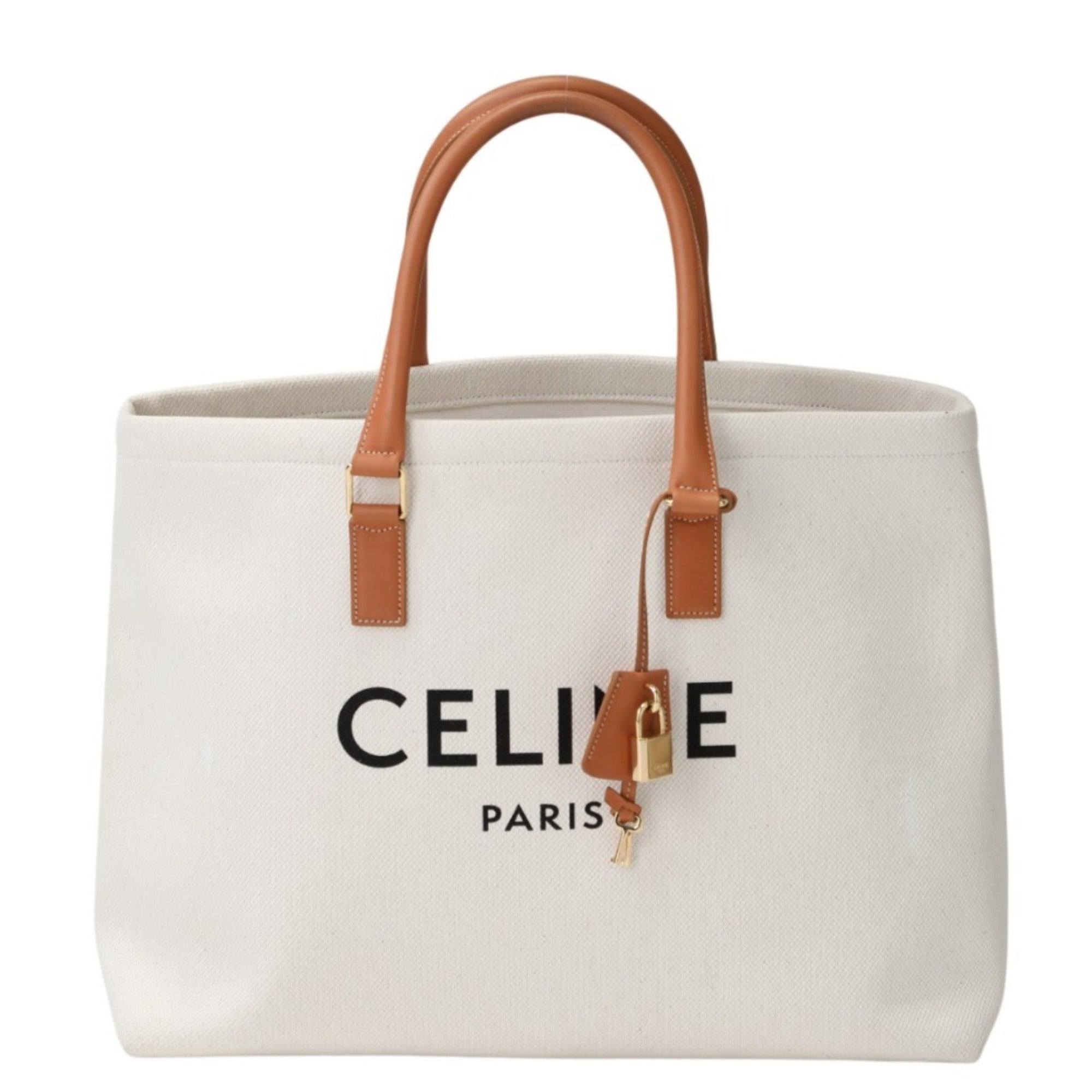 CLNI  Horizontal Cabas Canvas Tote Bag 190062BNZ White