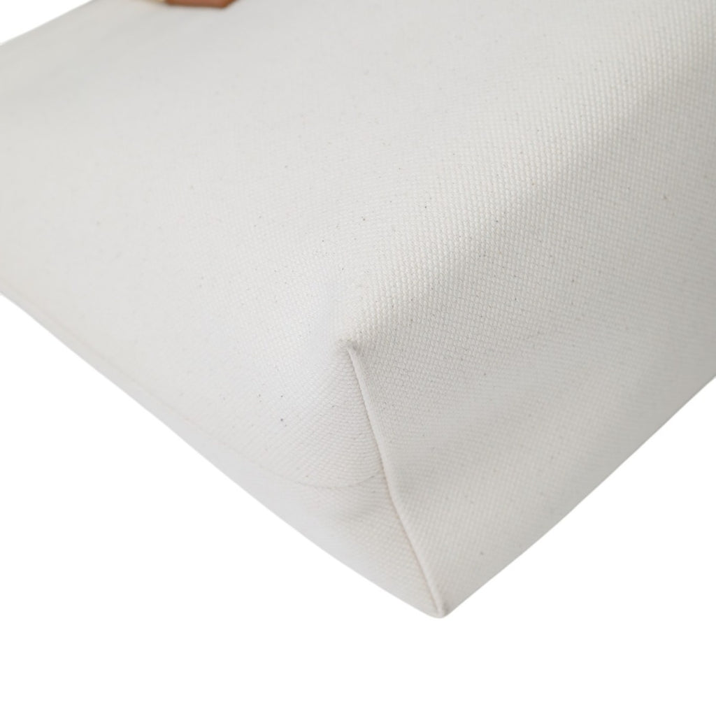 CLNI  Horizontal Cabas Canvas Tote Bag 190062BNZ White