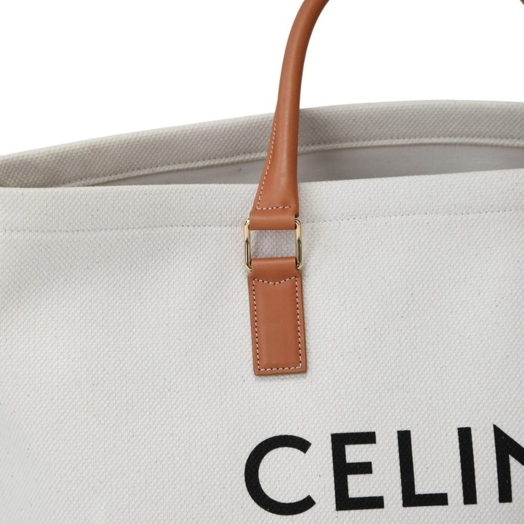 CLNI  Horizontal Cabas Canvas Tote Bag 190062BNZ White