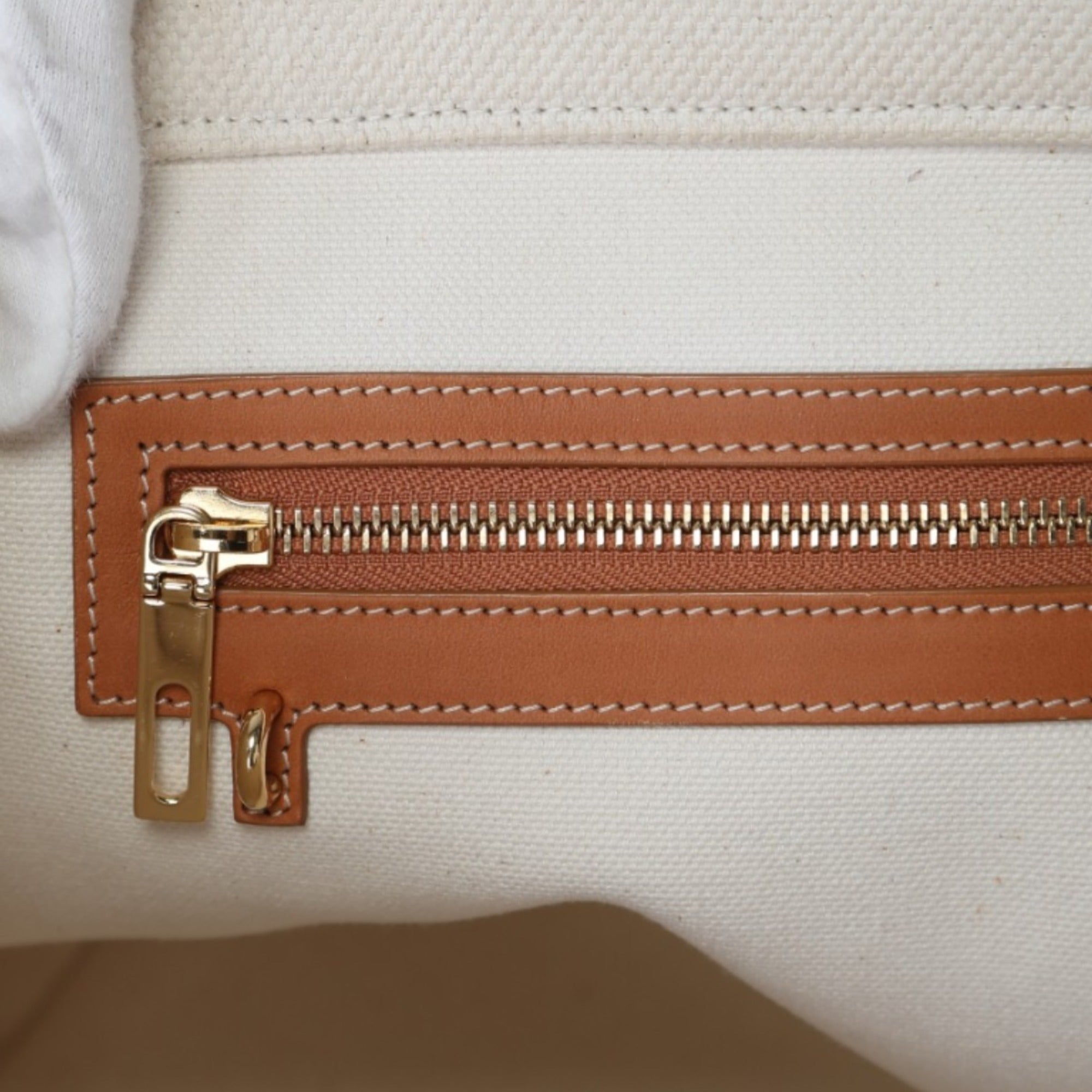 CLNI  Horizontal Cabas Canvas Tote Bag 190062BNZ White