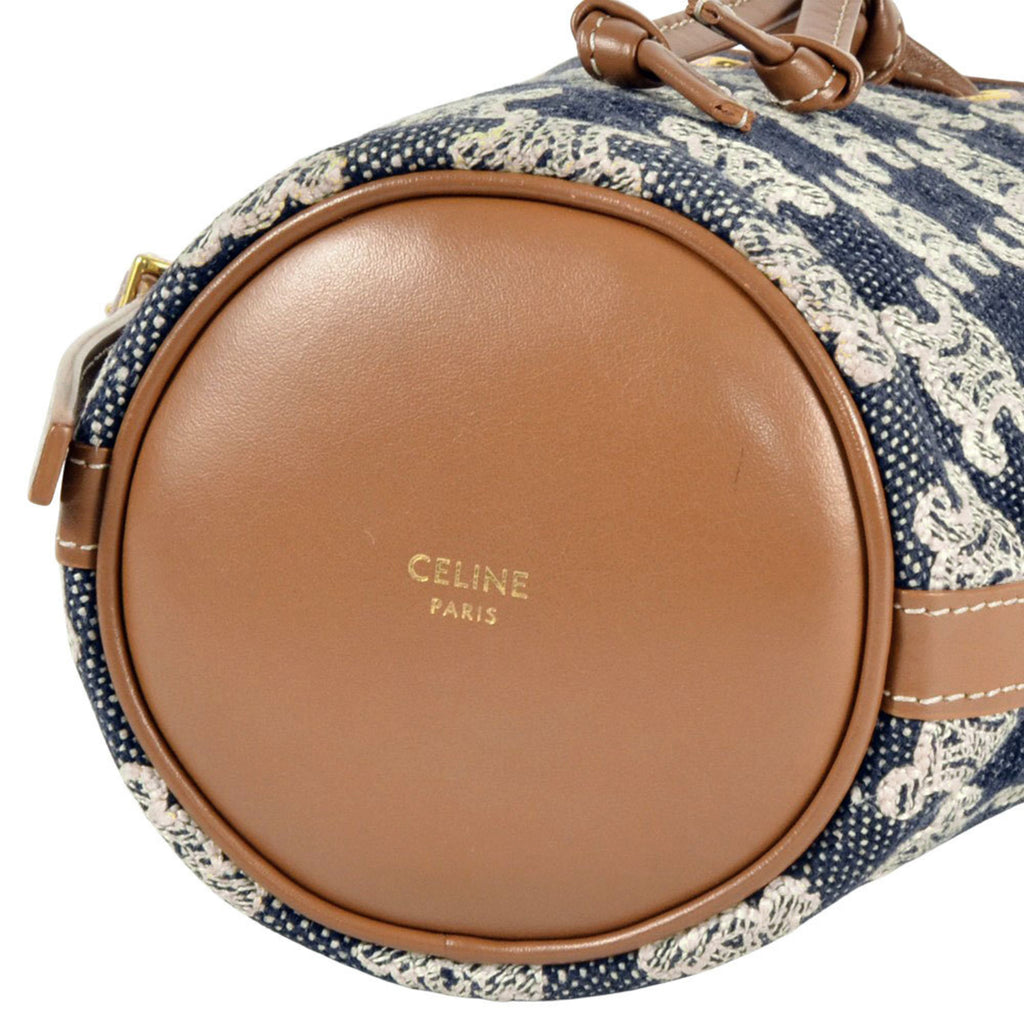 CLNI Triomphe Micro Drawstring Shoulder Bag Canvas Navy