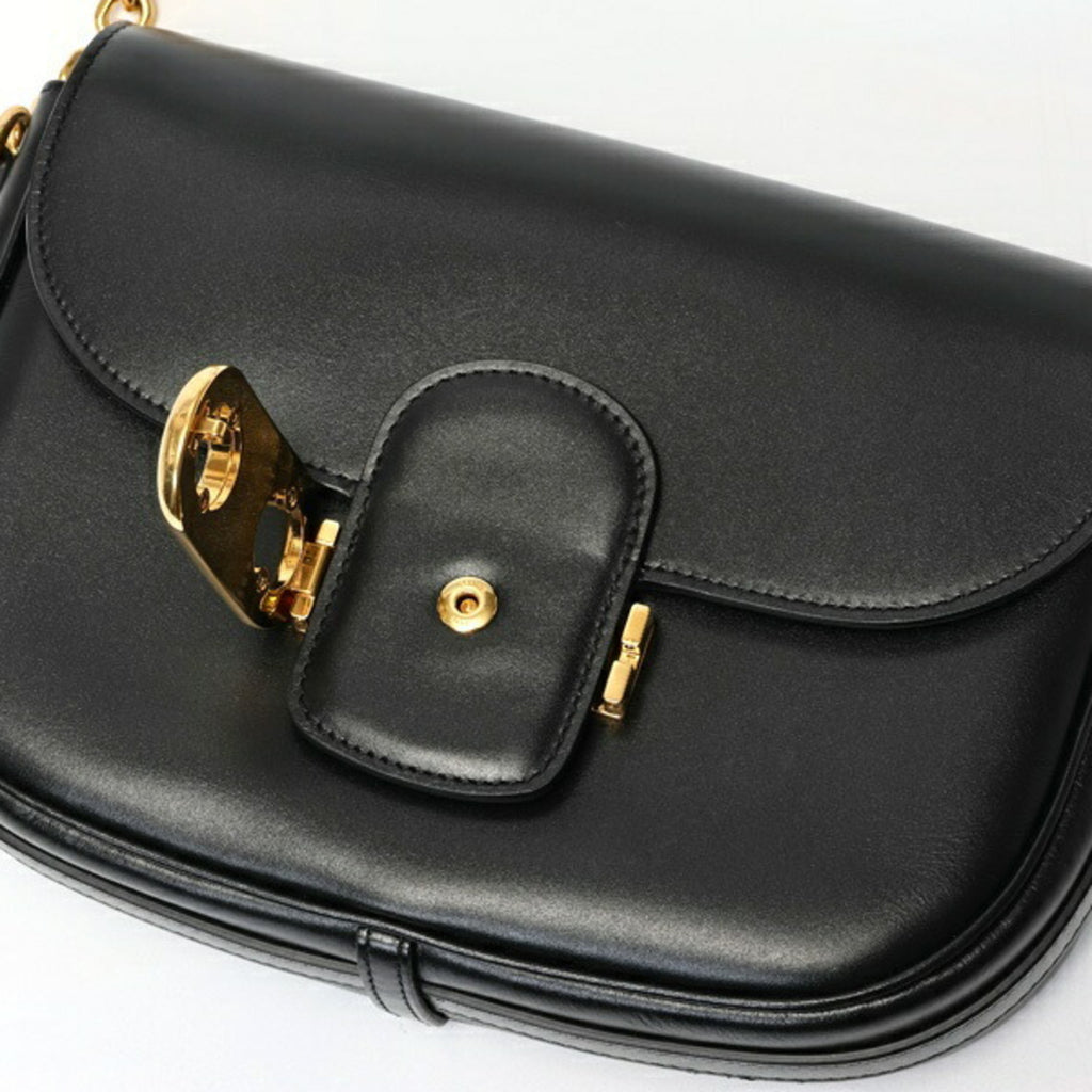 CLNI Triomphe Maillon Chain Shoulder Bag 19134 Leather Black S-157999