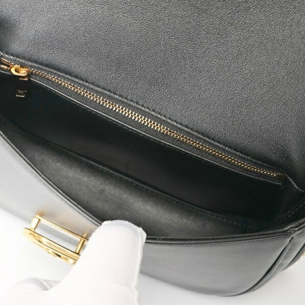 CLNI Triomphe Maillon Chain Shoulder Bag 19134 Leather Black S-157999