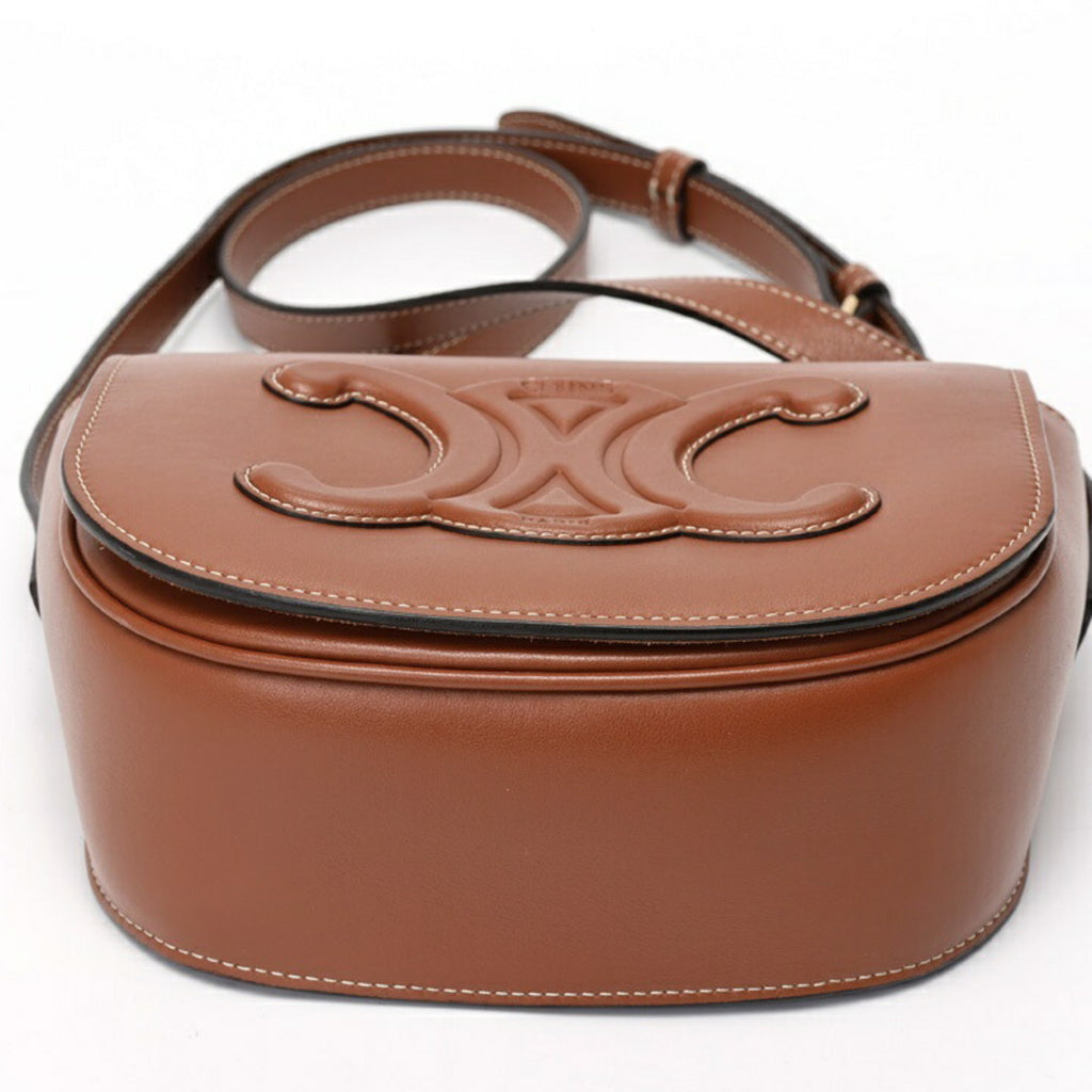 CLNI Folco Cuir Triomphe Shoulder Bag 198263DU3.04LU Smooth Calfskin Tan E-157919