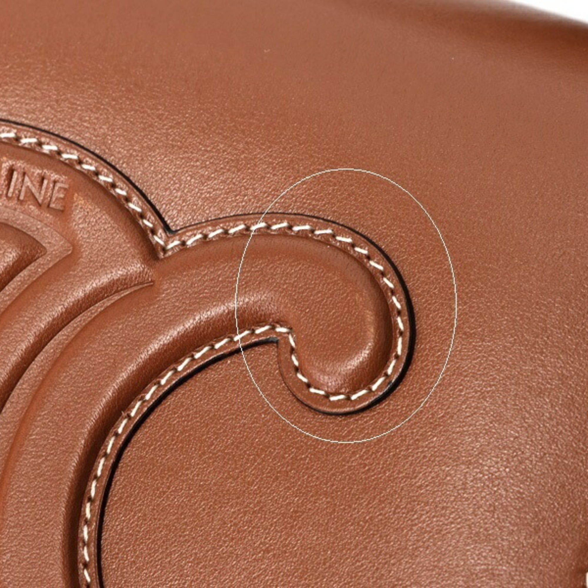 CLNI Folco Cuir Triomphe Shoulder Bag 198263DU3.04LU Smooth Calfskin Tan E-157919