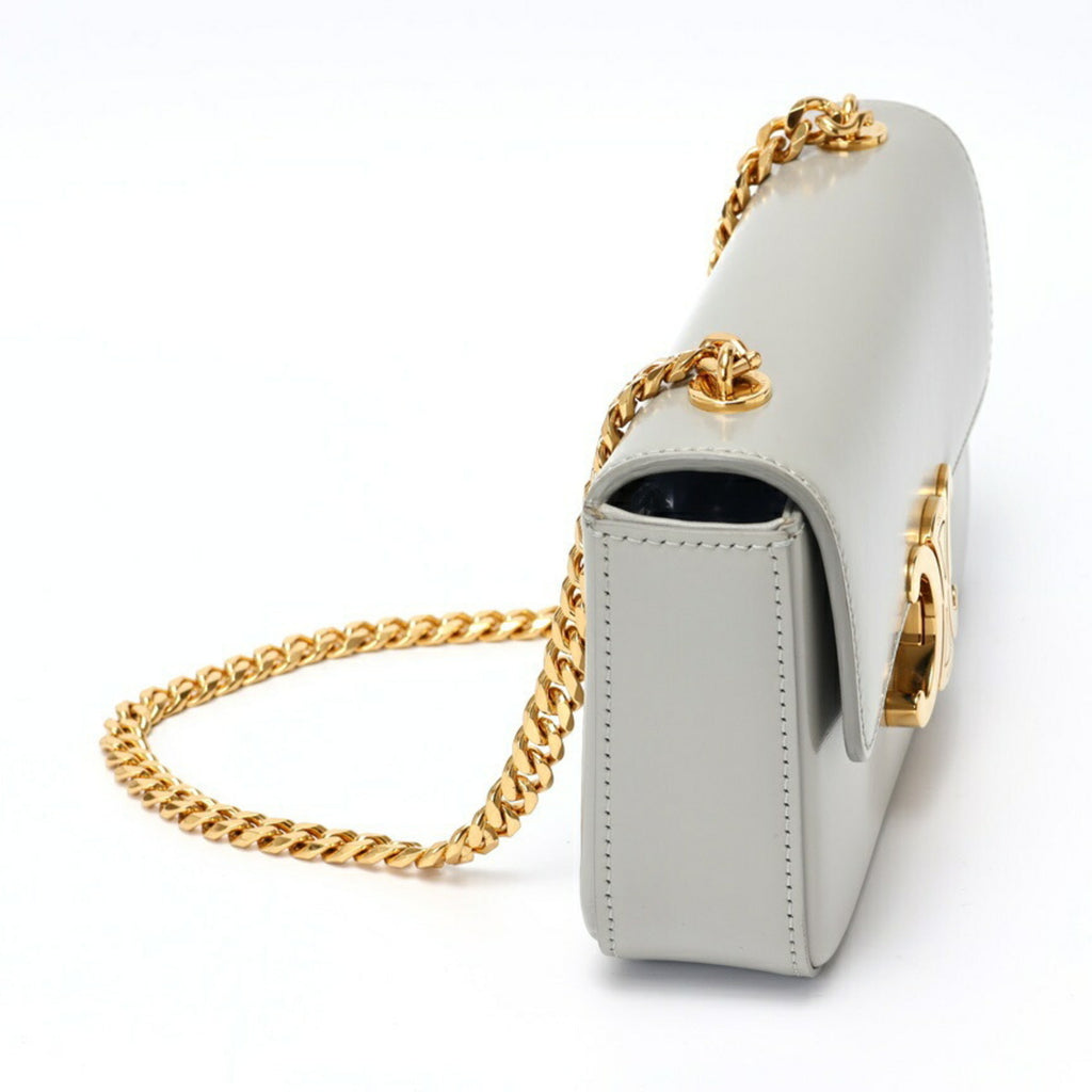 CLNI Triomphe Chain Shoulder Bag Claude 19799 Shiny Calfskin Grey K-157900