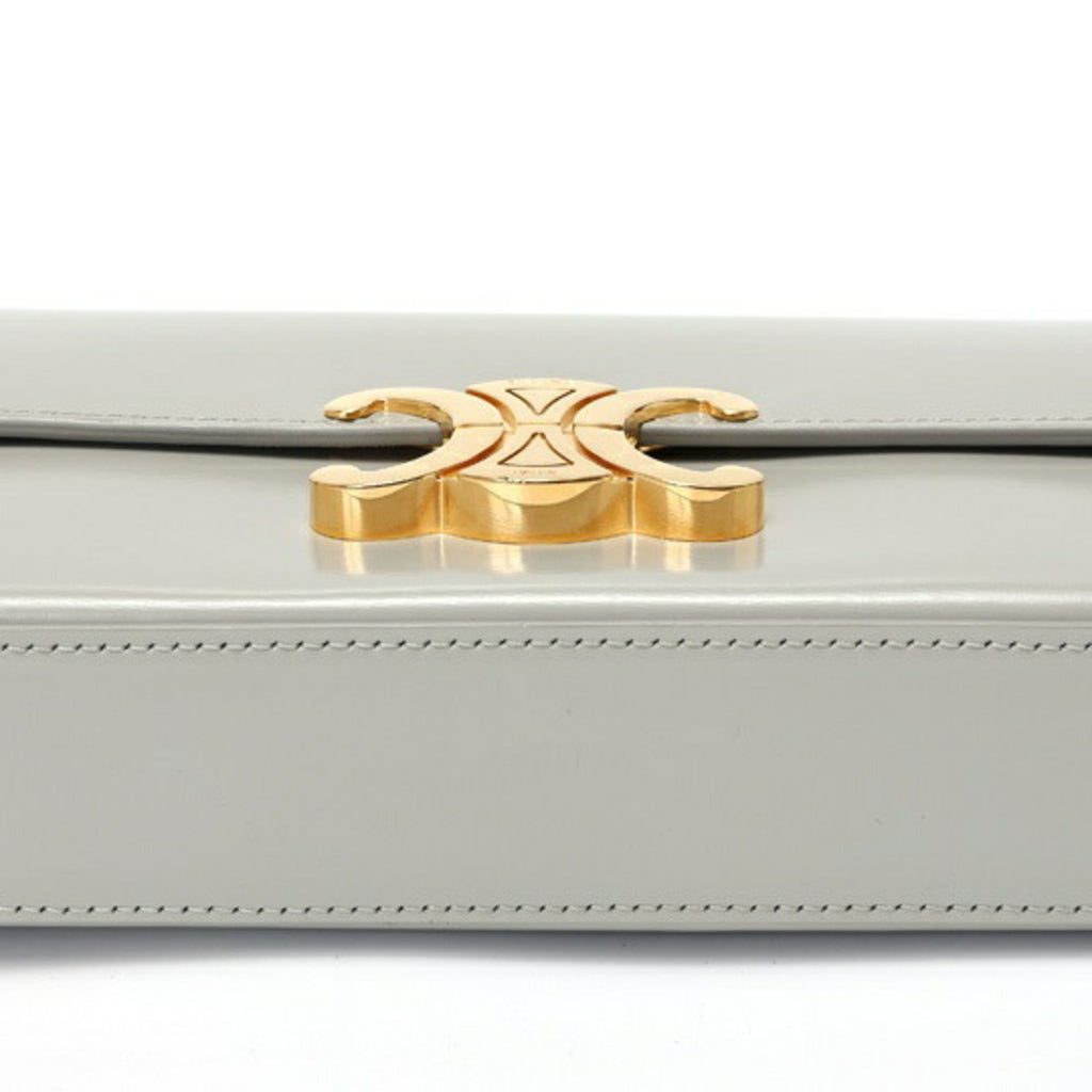CLNI Triomphe Chain Shoulder Bag Claude 19799 Shiny Calfskin Grey K-157900