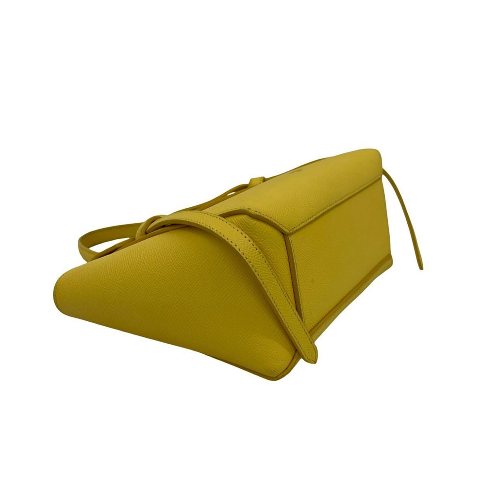 CLNI Nano Leather Belt Bag, 2-Way Handbag, Mini Tote Shoulder Yellow, 371-8