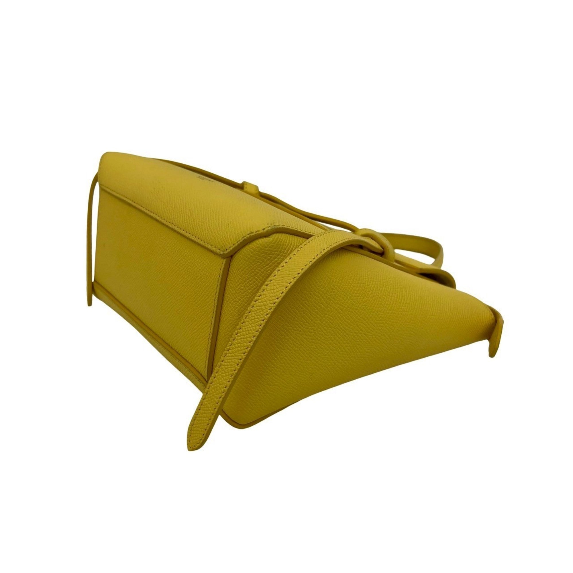 CLNI Nano Leather Belt Bag, 2-Way Handbag, Mini Tote Shoulder Yellow, 371-8