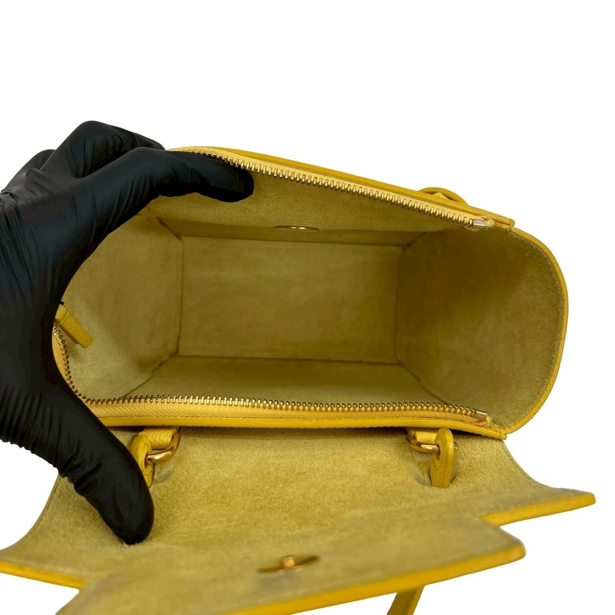 CLNI Nano Leather Belt Bag, 2-Way Handbag, Mini Tote Shoulder Yellow, 371-8