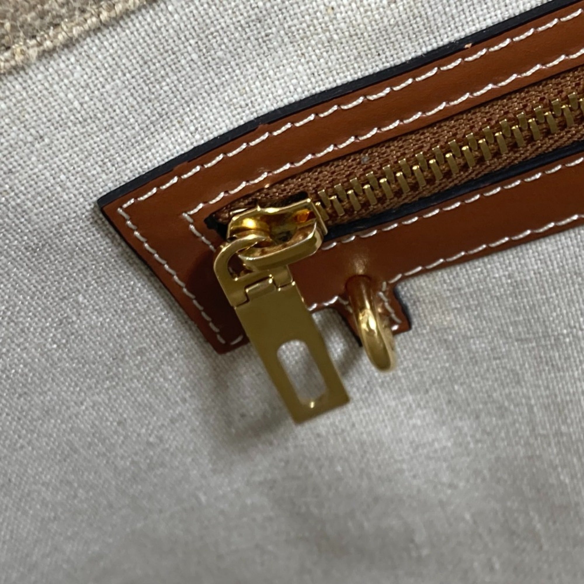 CLNI 19006 Shoulder Logo Tote Bag Shoulder Bag Brown