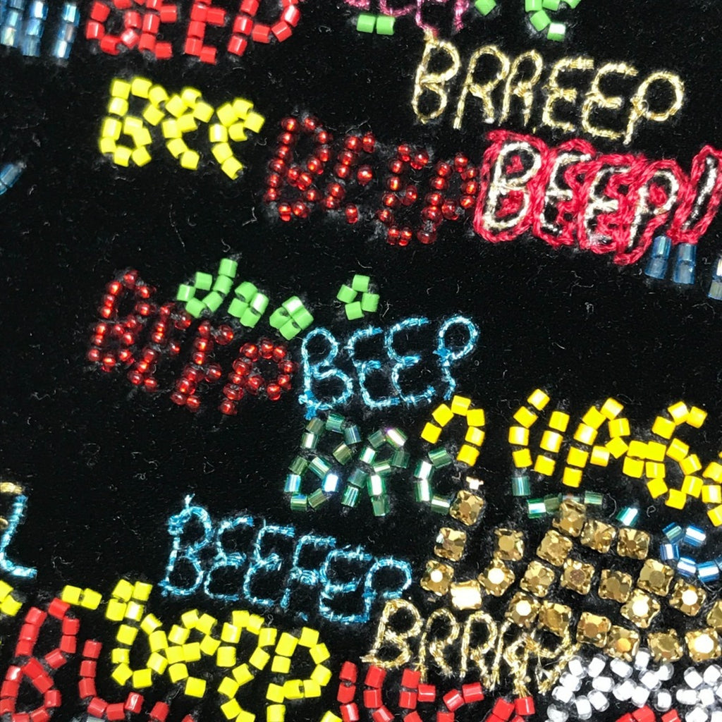 CLNI Small C Multi-Bead Chain Shoulder Bag in Suede, Women's, Black and Multicolor