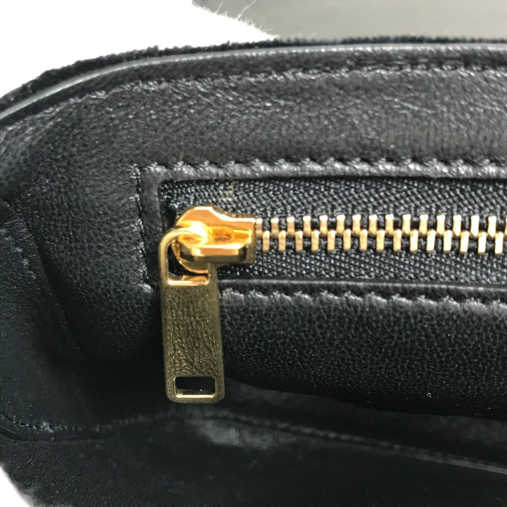 CLNI Small C Multi-Bead Chain Shoulder Bag in Suede, Women's, Black and Multicolor