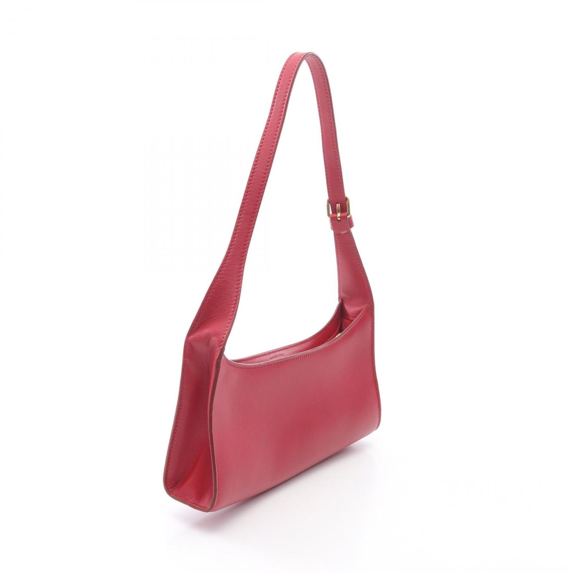 CLNI Cuir Triomphe Shoulder Bag, Leather, Women's, Red