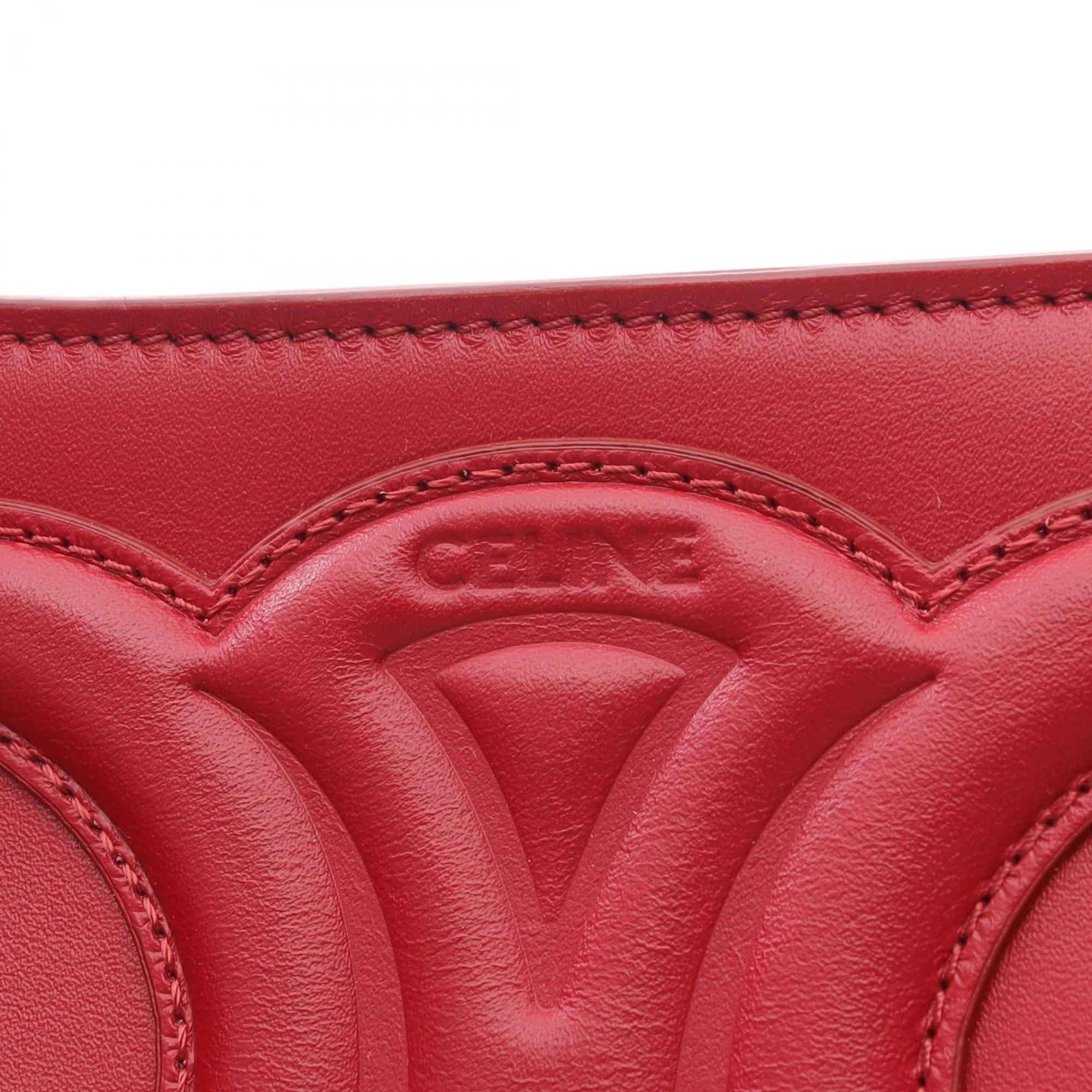 CLNI Cuir Triomphe Shoulder Bag, Leather, Women's, Red