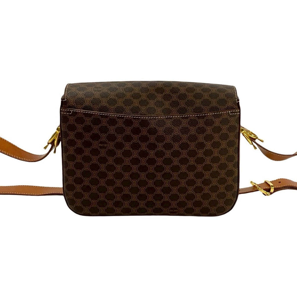 CLNI Macadam Blason Triomphe Print Logo with Horse-Drawn Carriage Hardware Leather Shoulder Bag/Pochette/Sacoche in Brown 41665