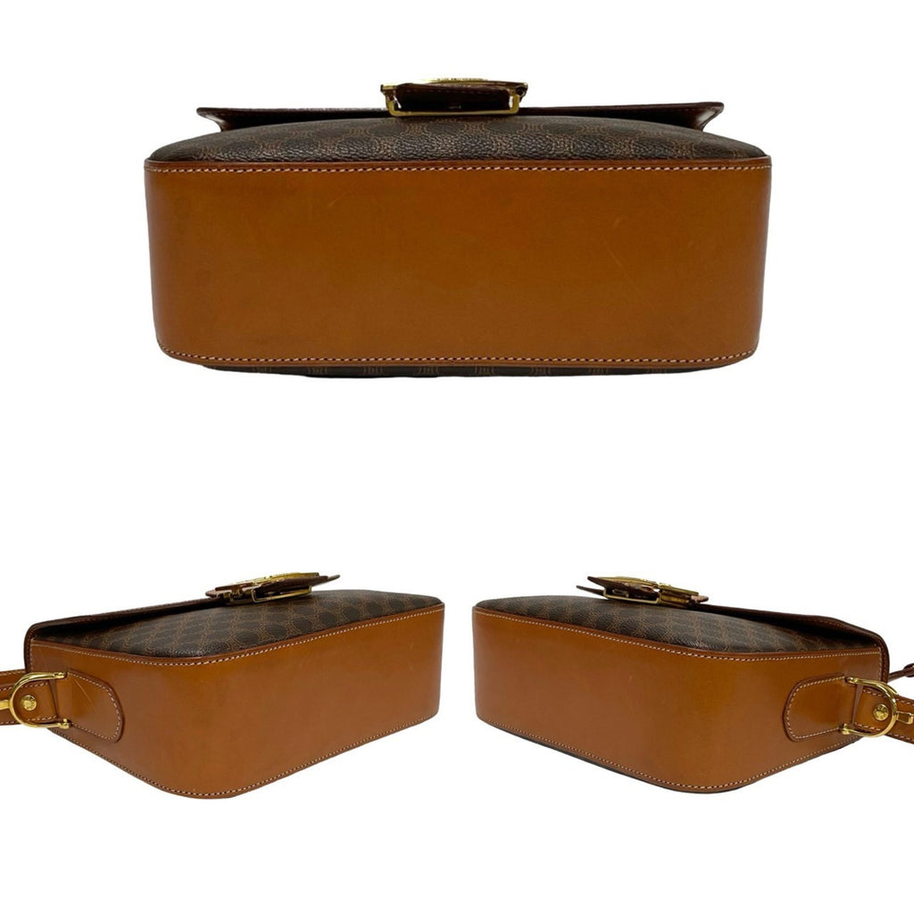 CLNI Macadam Blason Triomphe Print Logo with Horse-Drawn Carriage Hardware Leather Shoulder Bag/Pochette/Sacoche in Brown 41665