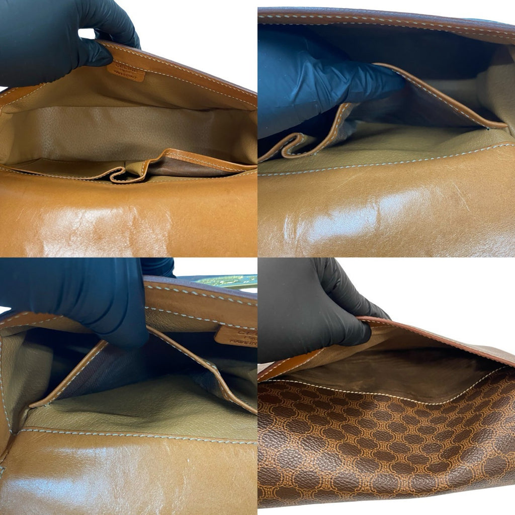 CLNI Macadam Blason Triomphe Print Logo with Horse-Drawn Carriage Hardware Leather Shoulder Bag/Pochette/Sacoche in Brown 41665