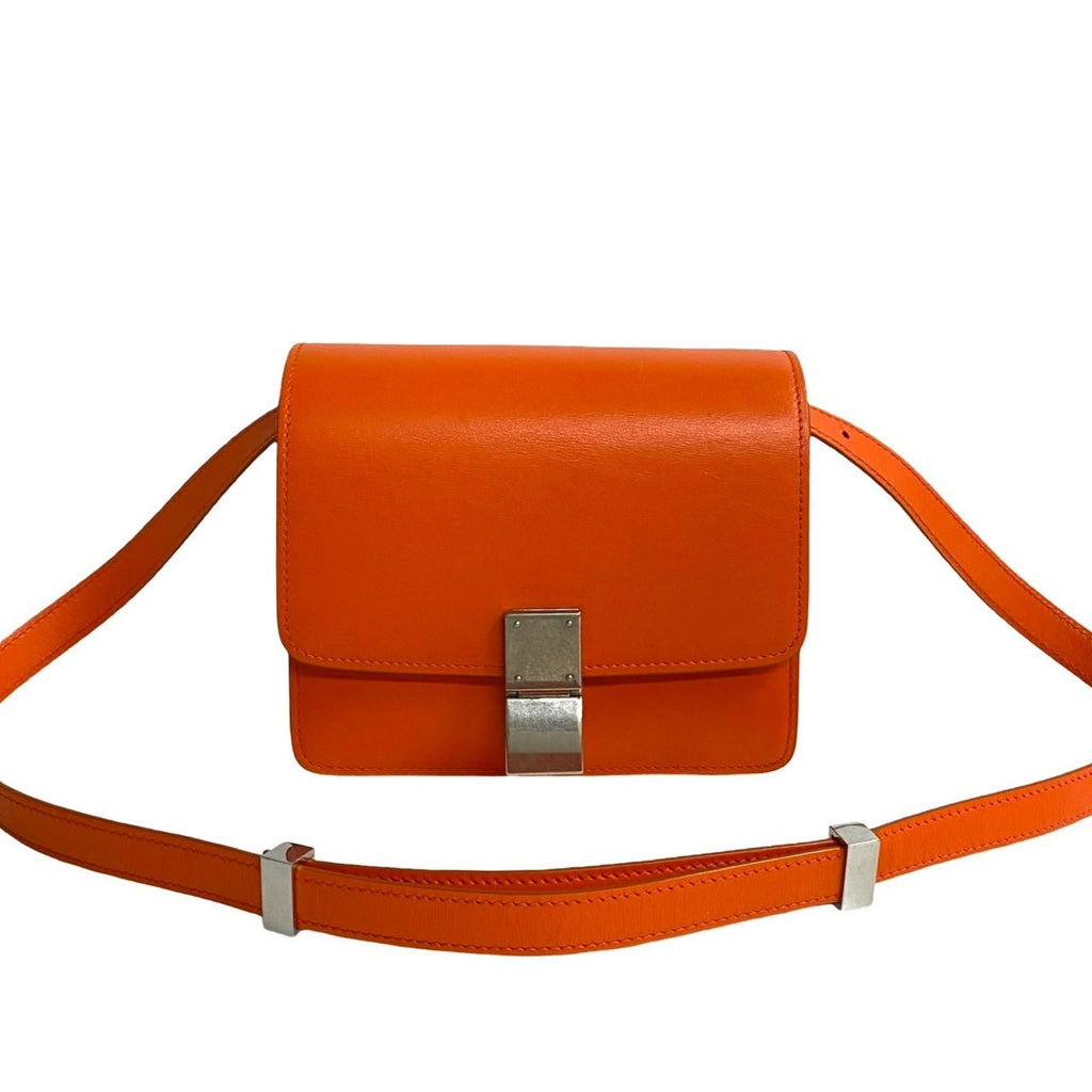 CLNI Classic Box Small Leather Shoulder Bag/Pochette/Sacoche in Orange (133-2)