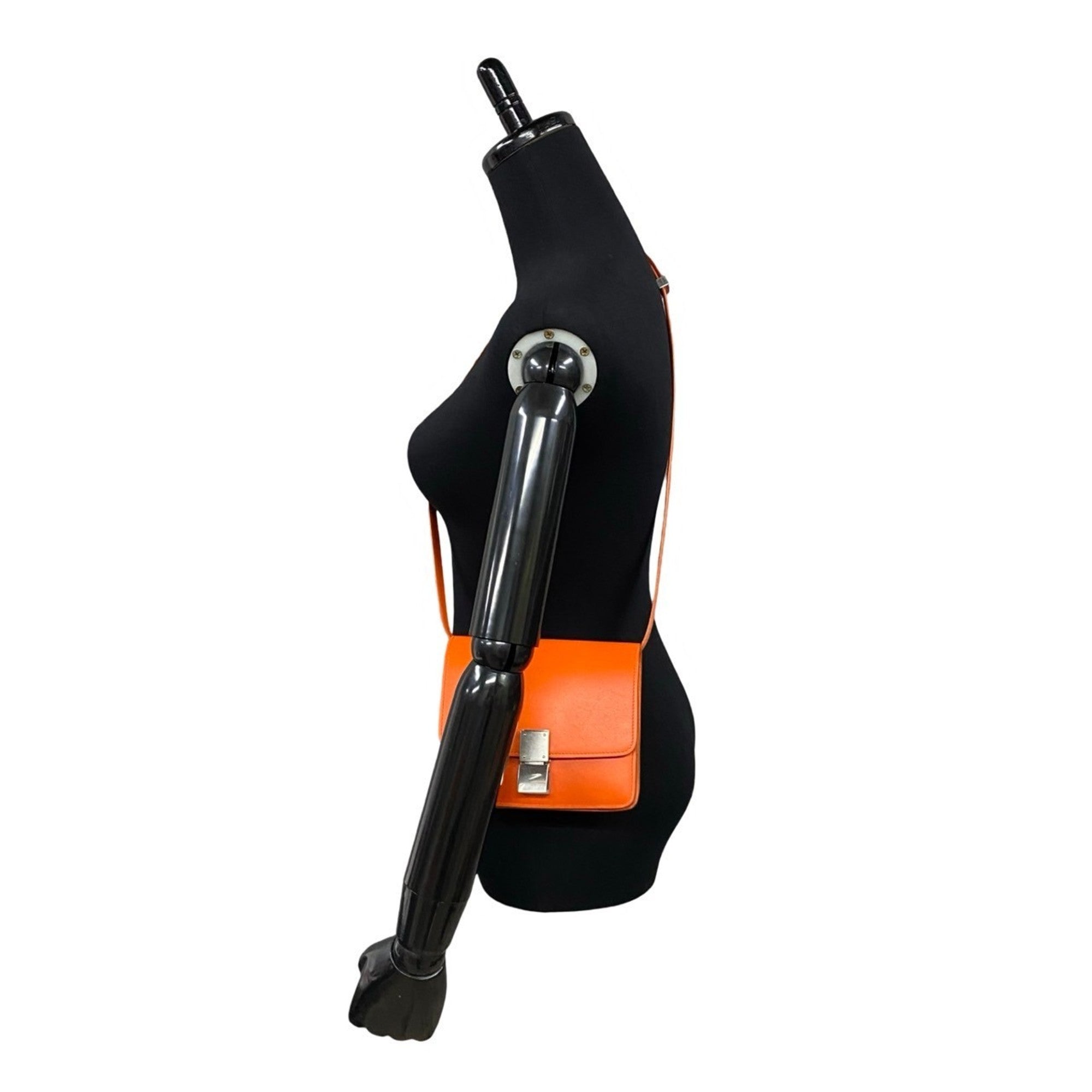 CLNI Classic Box Small Leather Shoulder Bag/Pochette/Sacoche in Orange (133-2)