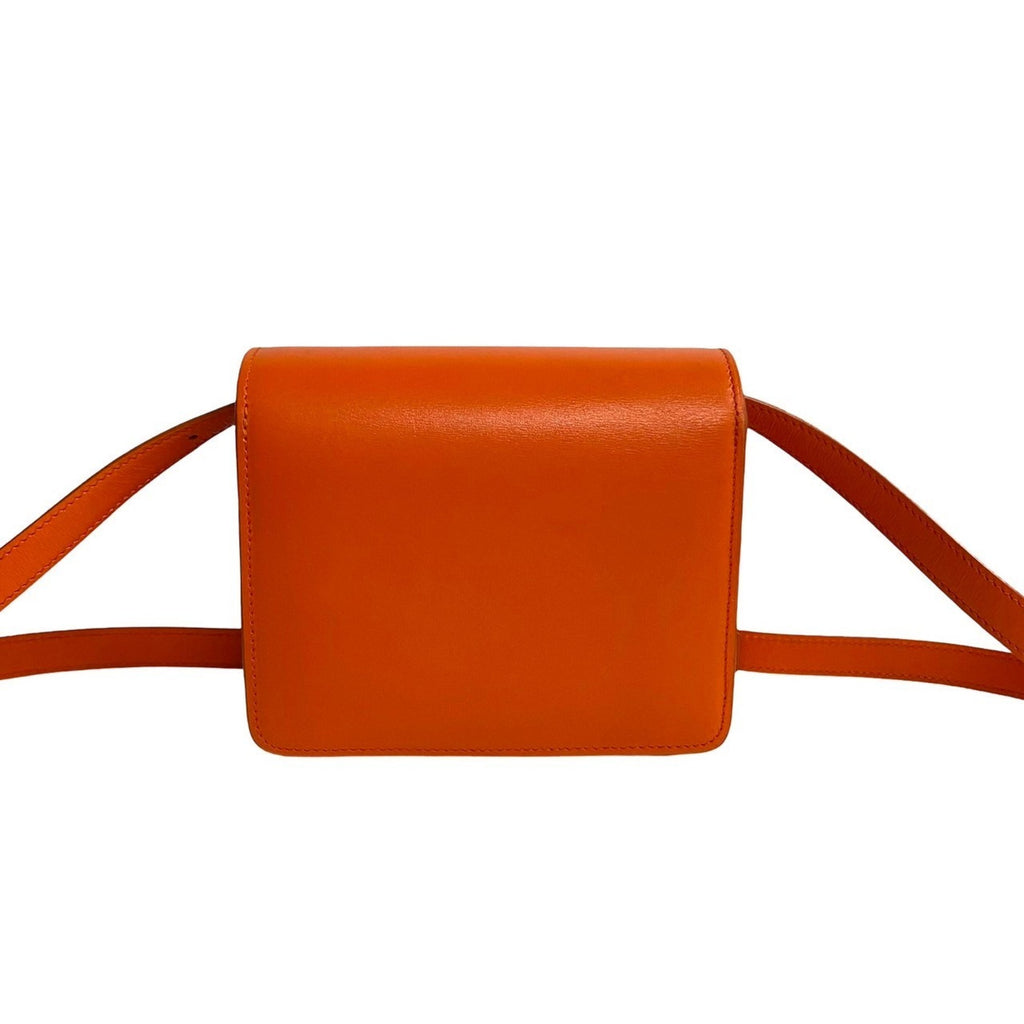 CLNI Classic Box Small Leather Shoulder Bag/Pochette/Sacoche in Orange (133-2)